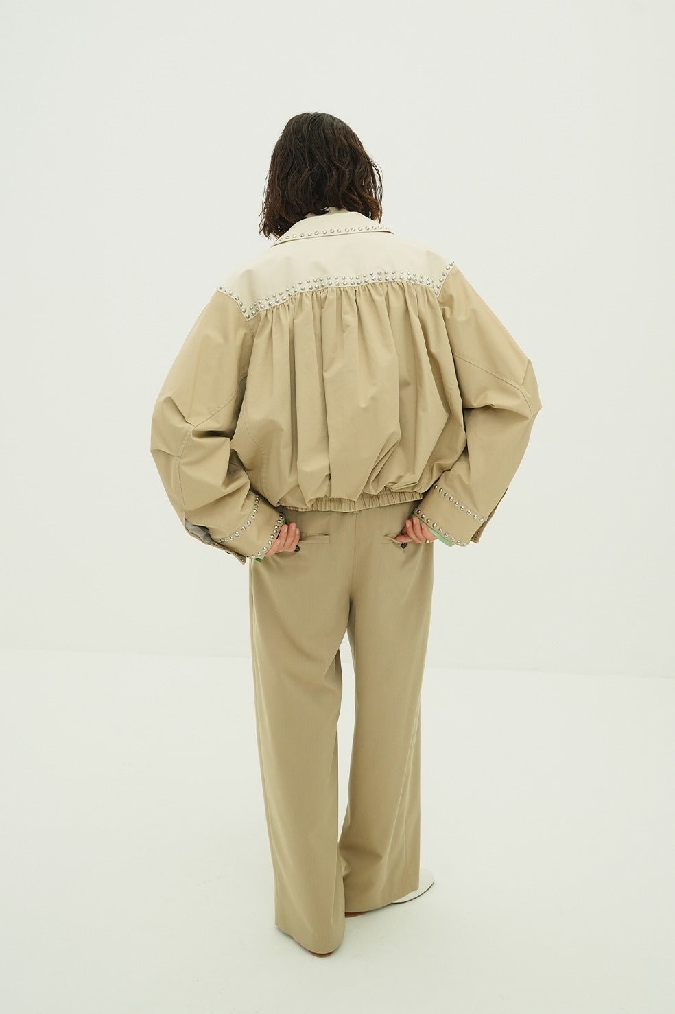 W COLOR STUDDED DRIZZLER JACKET