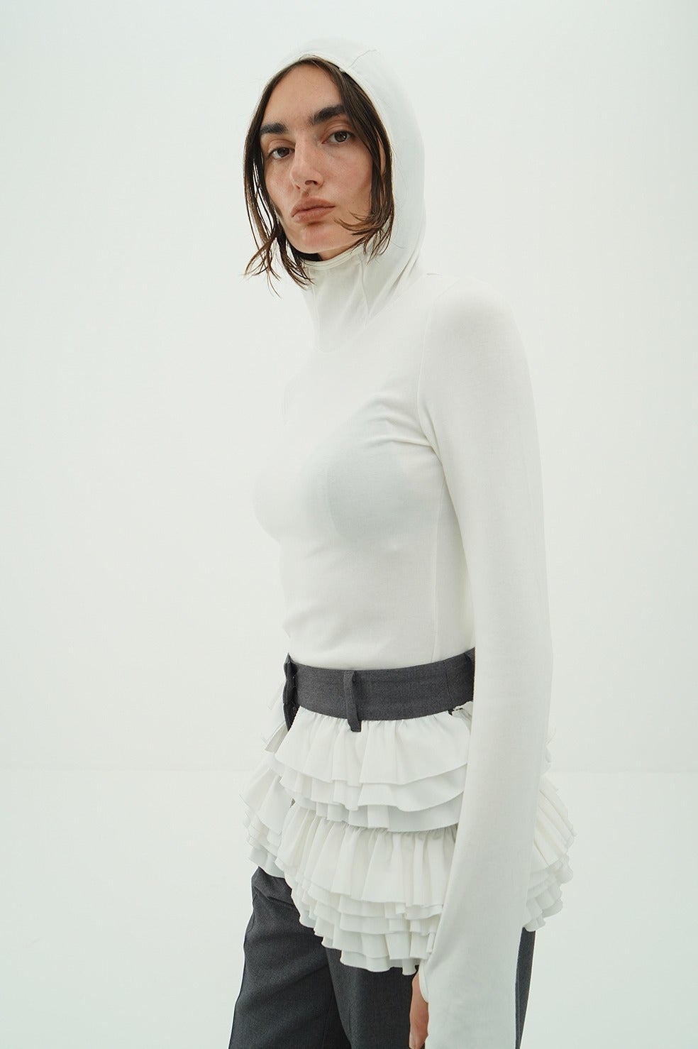 SOFT HOODED HIGH NECK TOPS