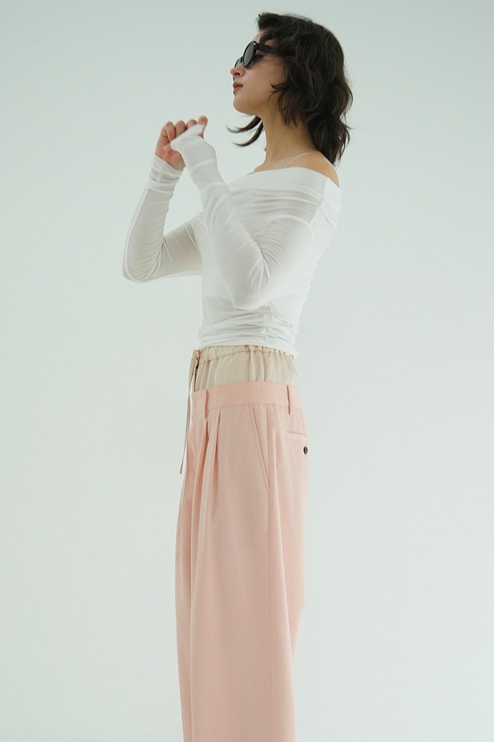 DRAPED OFF SHOULDER SOFT CUT TOPS