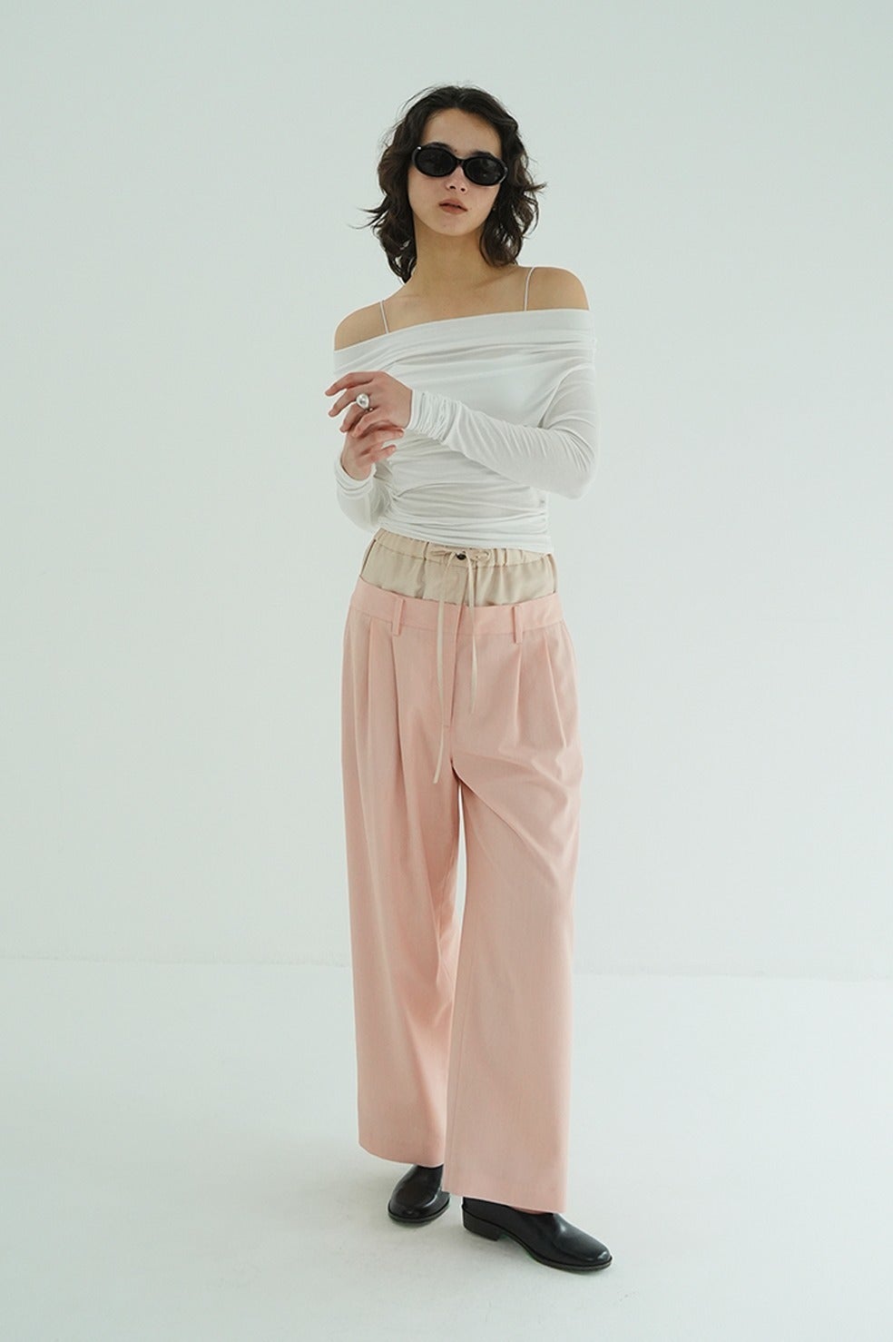 DRAPED OFF SHOULDER SOFT CUT TOPS