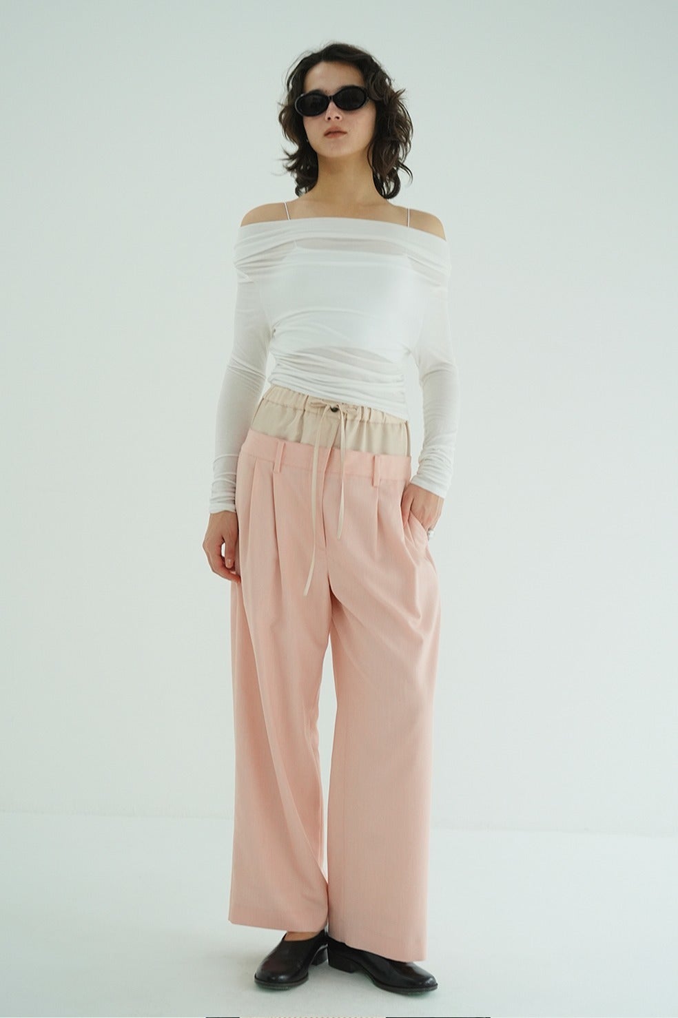 DRAPED OFF SHOULDER SOFT CUT TOPS