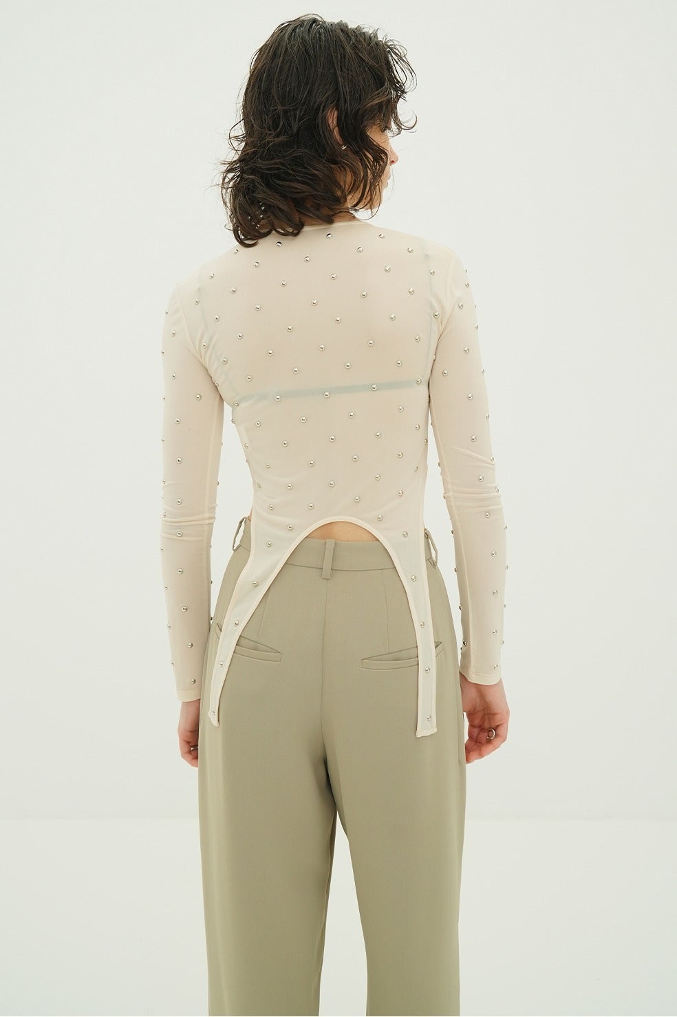 STUDDED BIJOU SHEER TOPS
