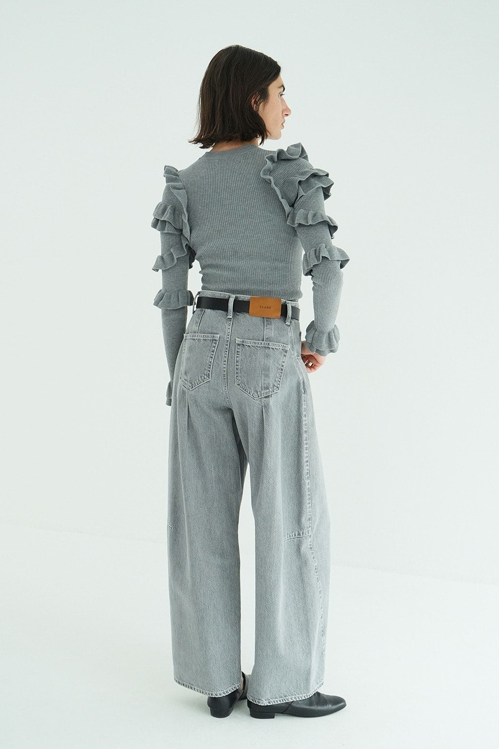 FRILL SLEEVE KNIT TOPS