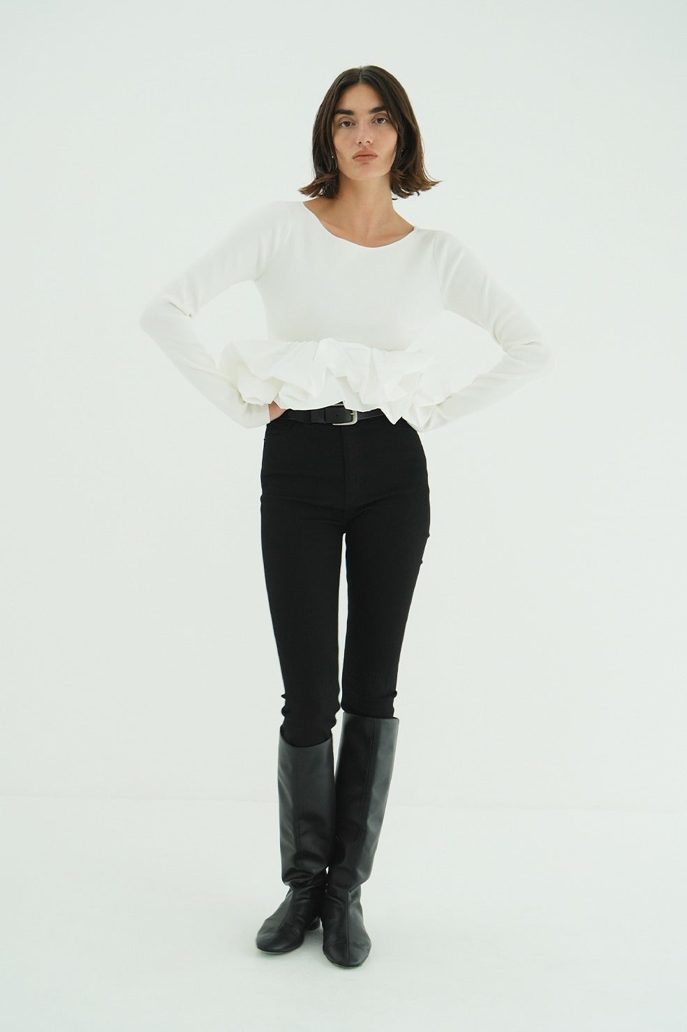 W BALLOON SHORT KNIT TOPS