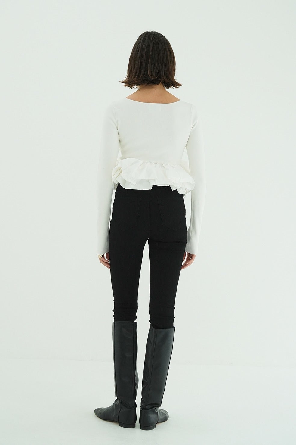 W BALLOON SHORT KNIT TOPS