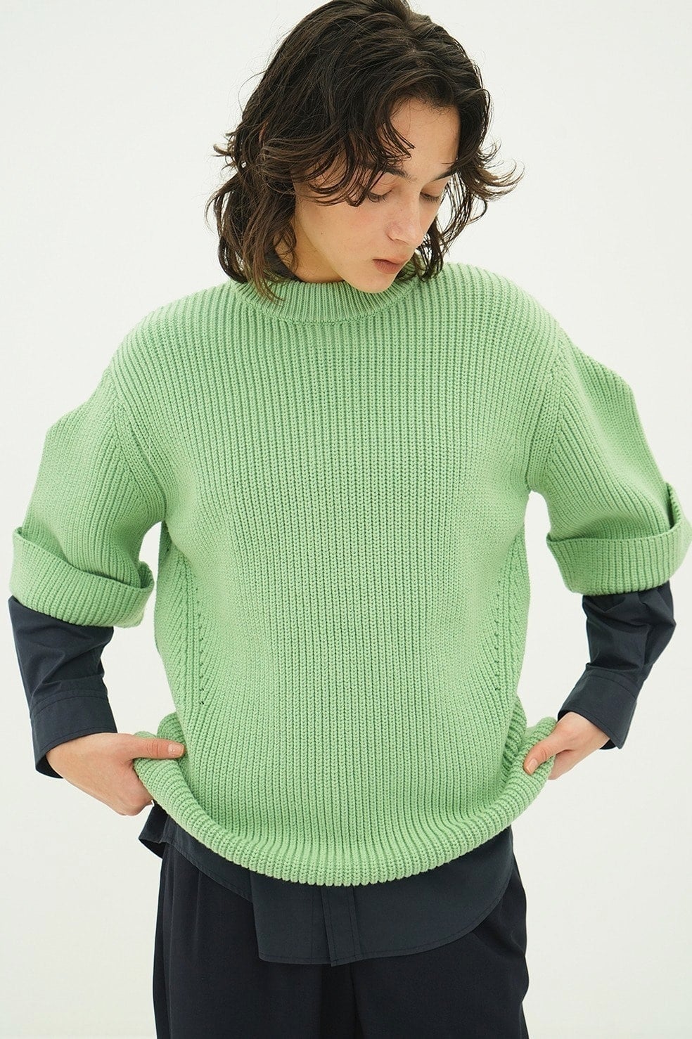OVER HALF SLEEVE KNIT TOPS