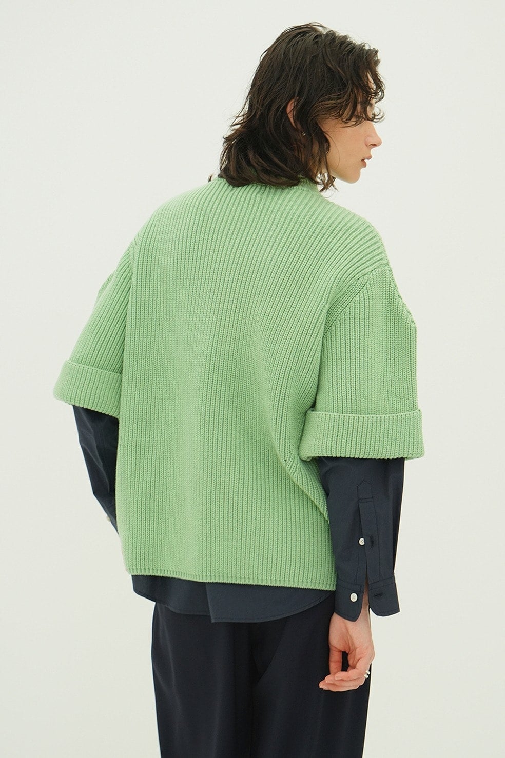 OVER HALF SLEEVE KNIT TOPS