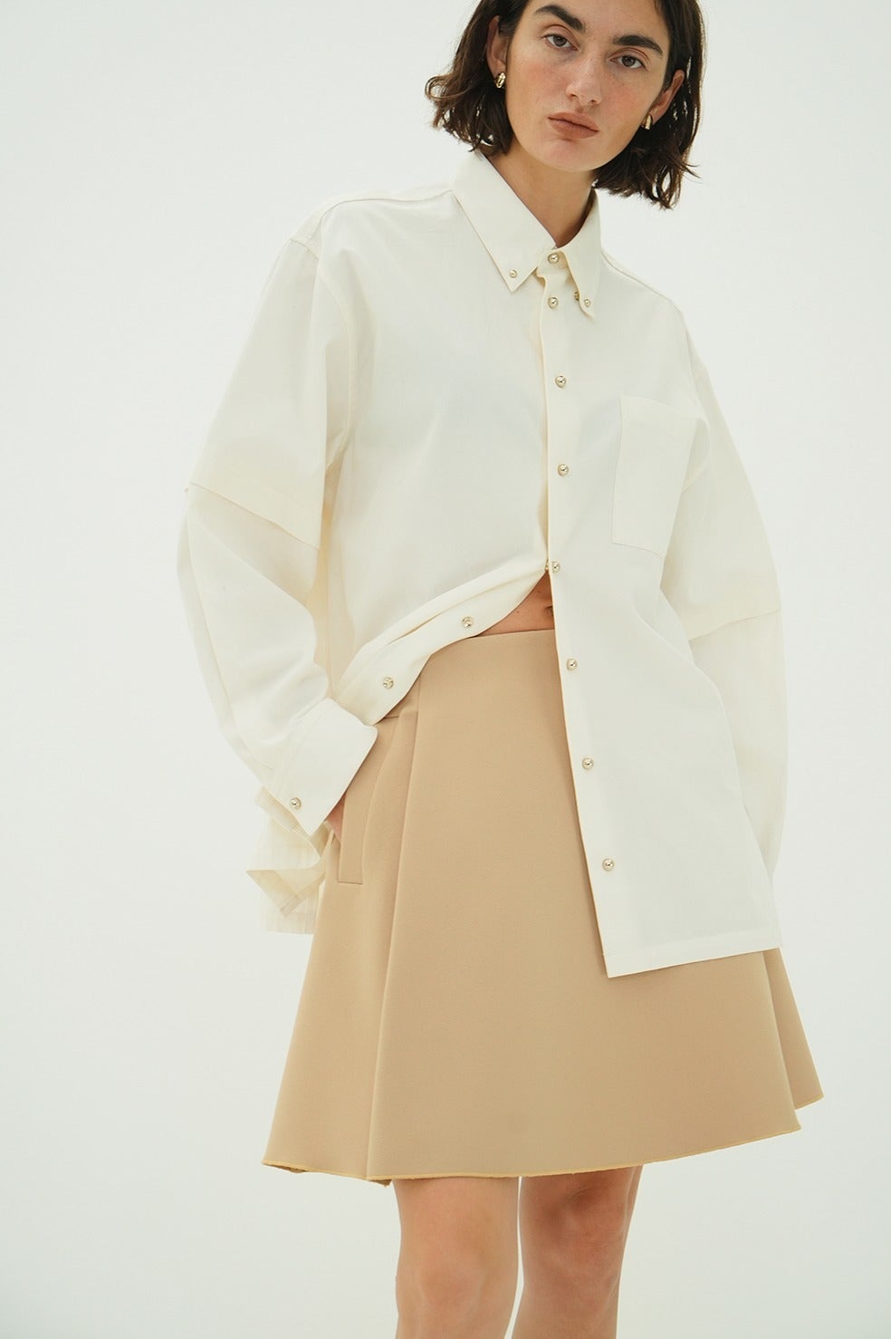 LOW WAIST FLARE MINI SKIRT