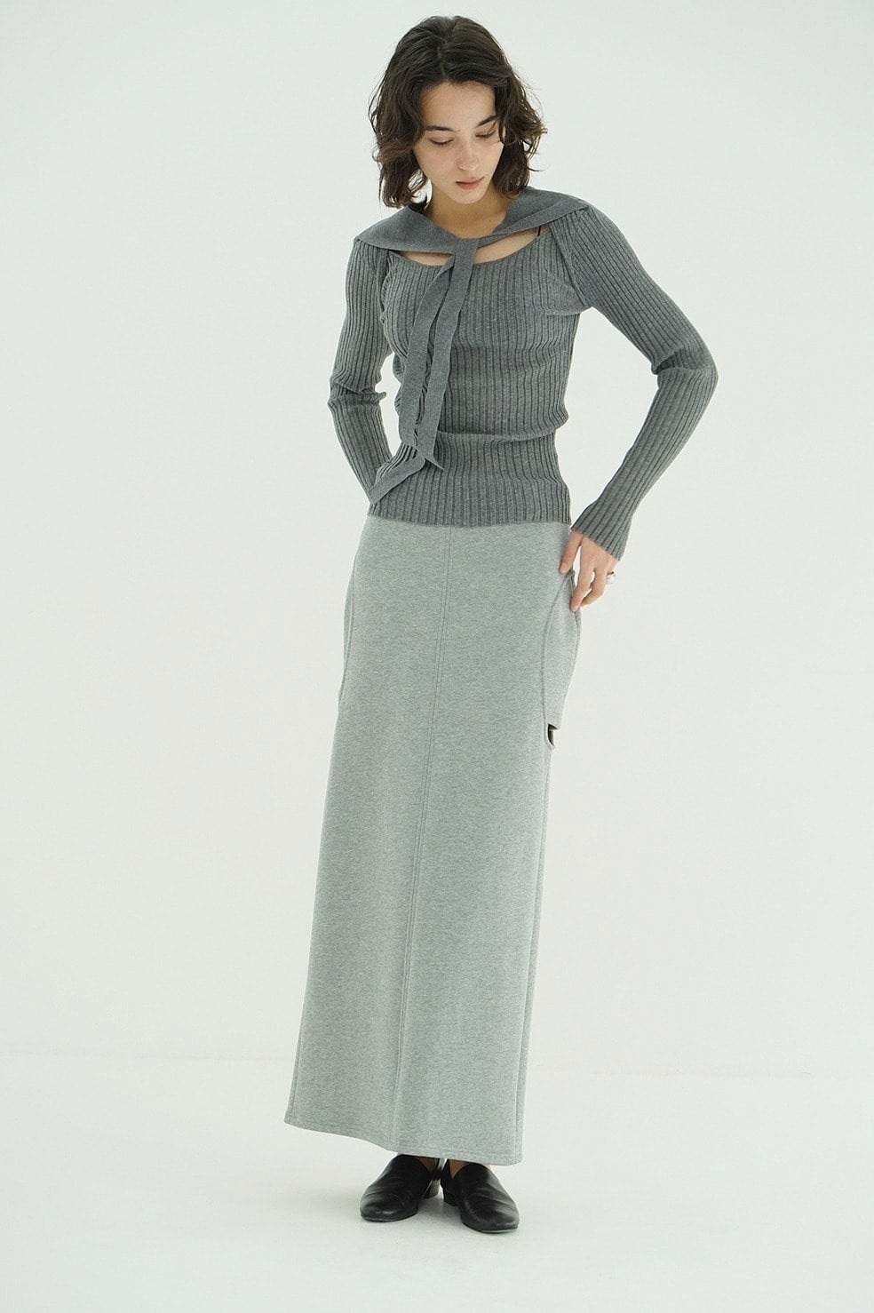 CIRCLE CUT SWEAT SKIRT