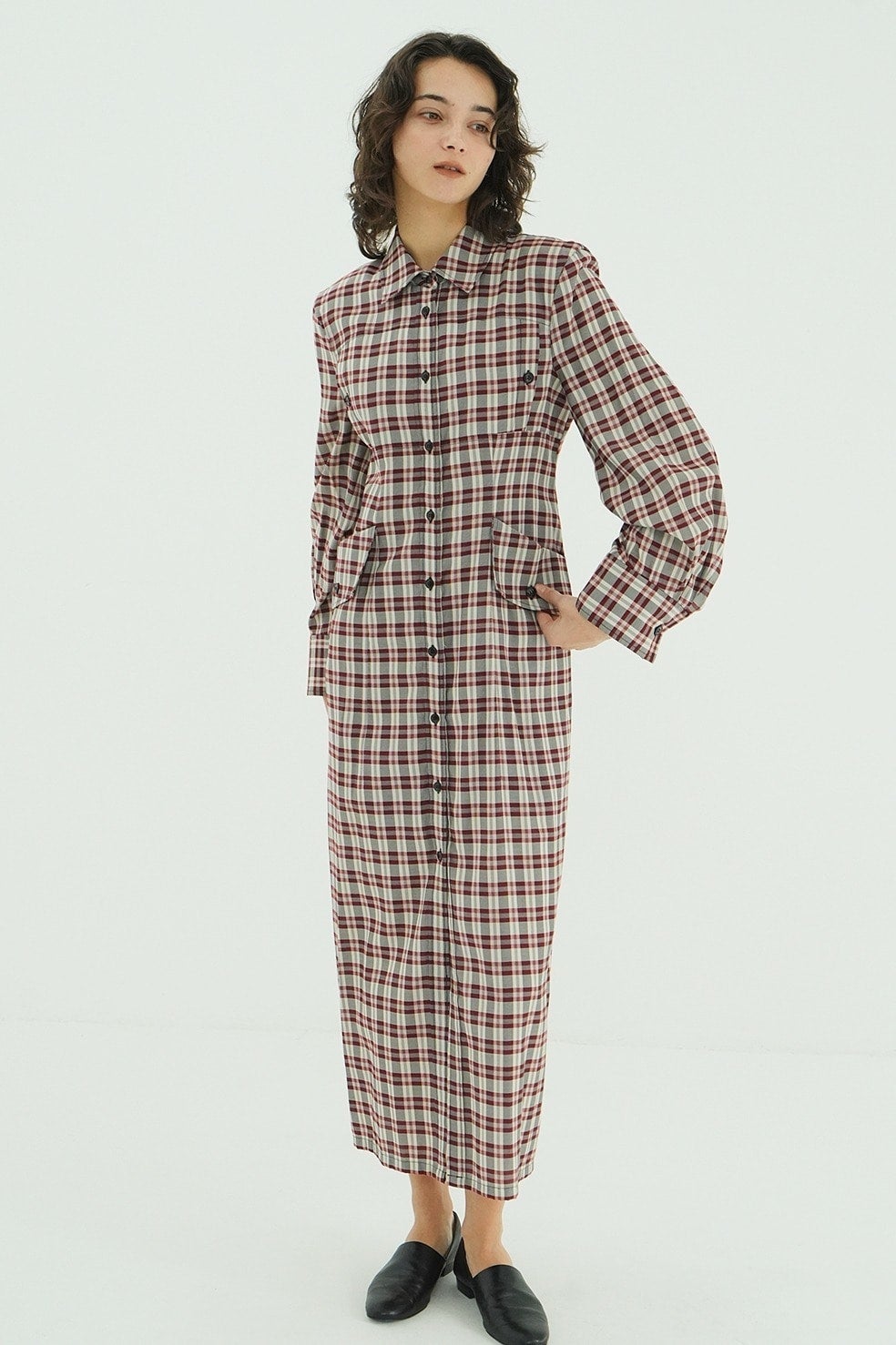 UP POCKET CHECK SHIRT ONEPIECE