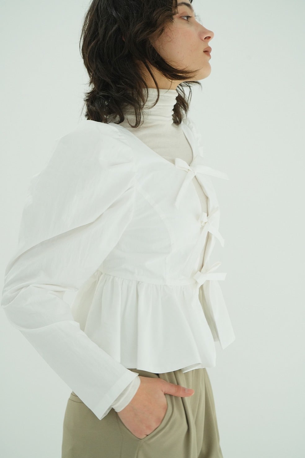 SHORT PEPLUM RIBBON TOPS