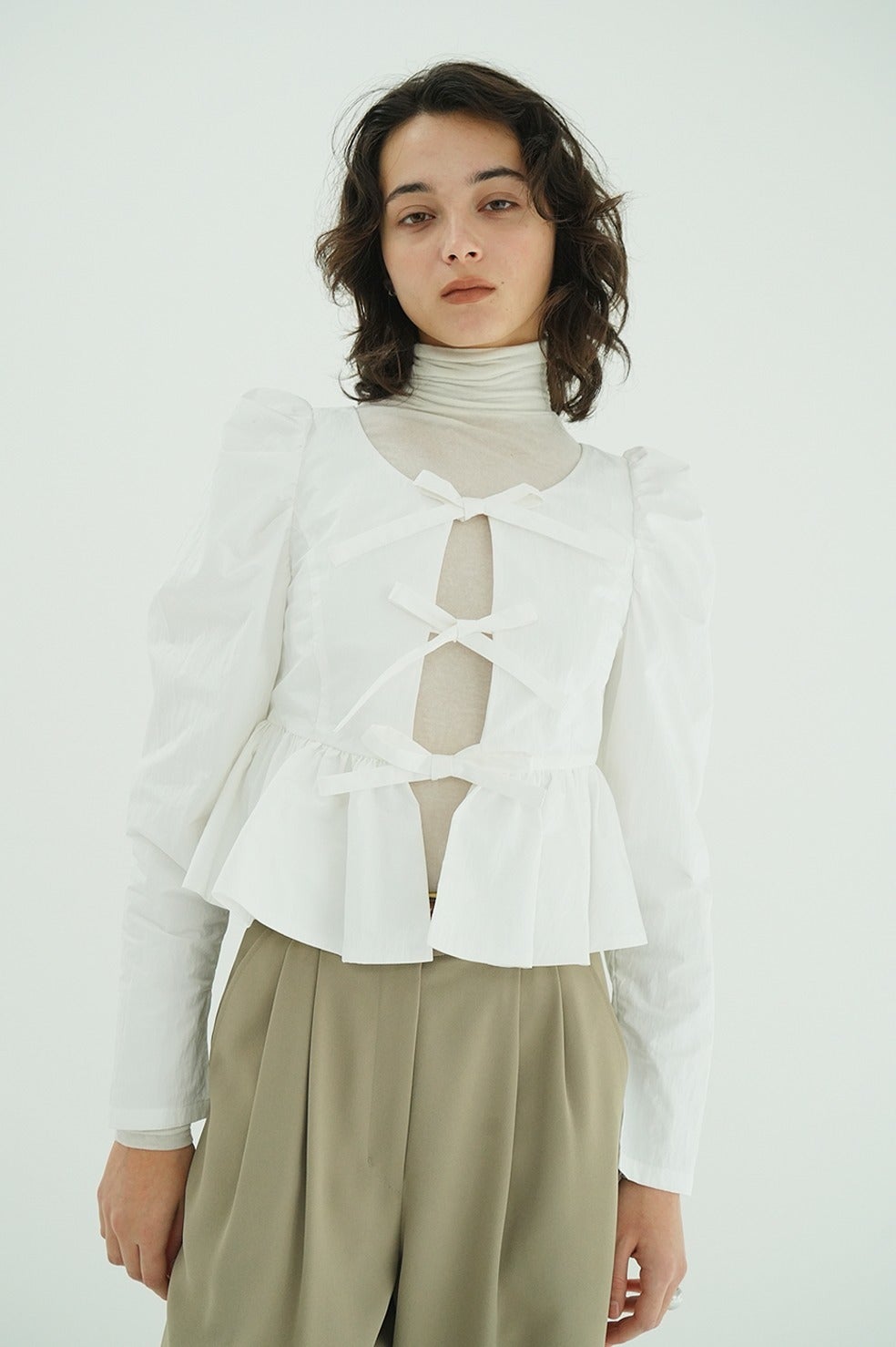 SHORT PEPLUM RIBBON TOPS