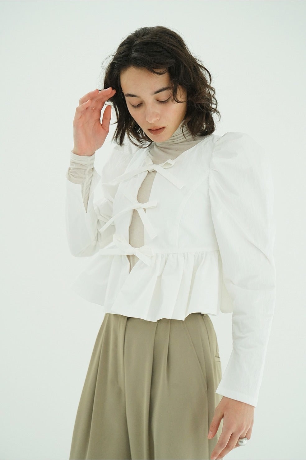 SHORT PEPLUM RIBBON TOPS