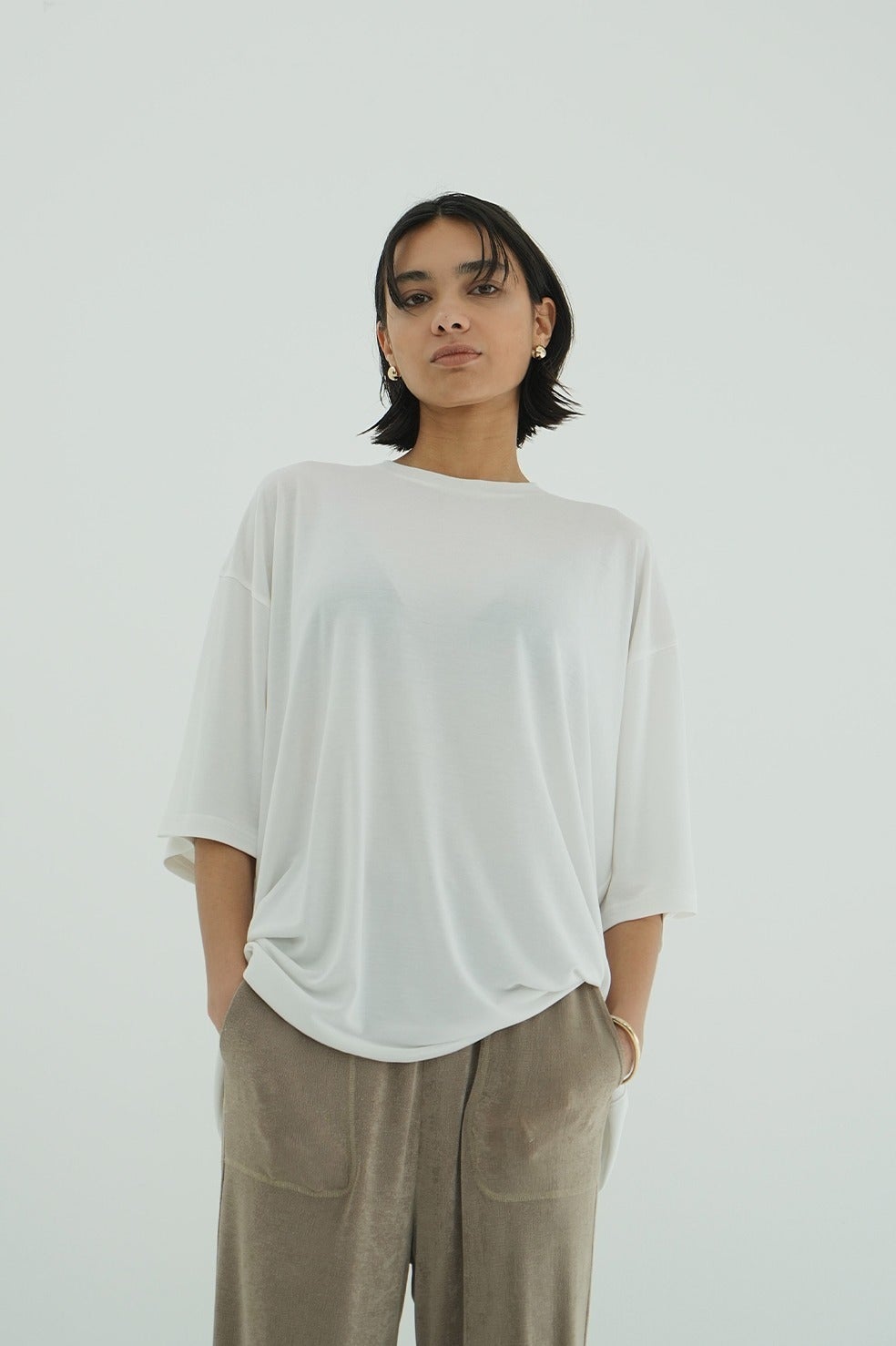 HALF SLEEVE SOFT CUT TOPS