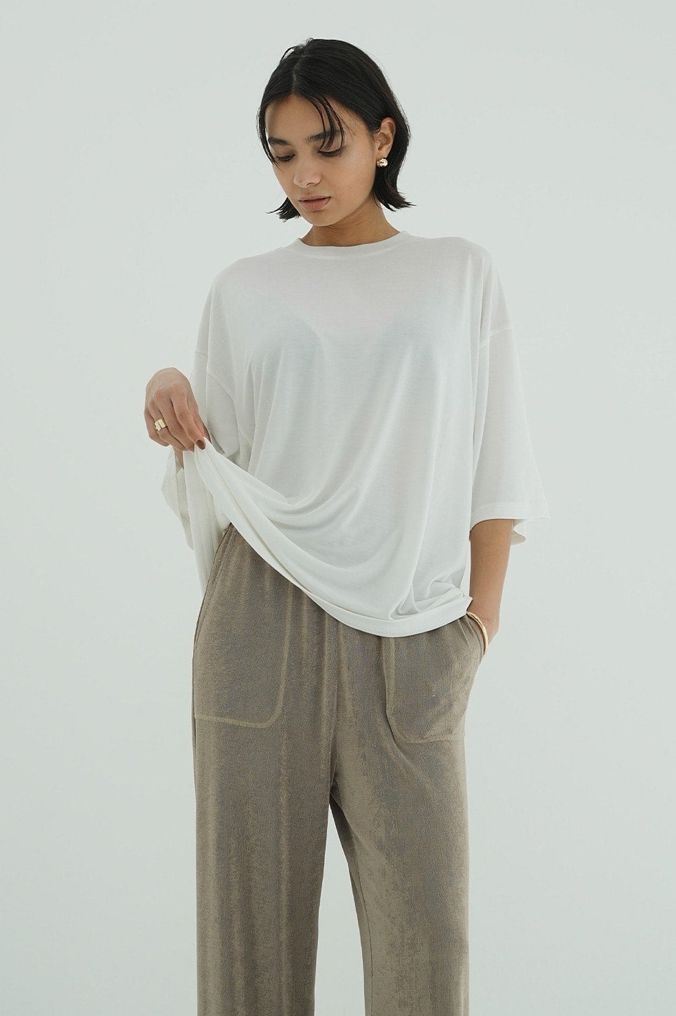 HALF SLEEVE SOFT CUT TOPS