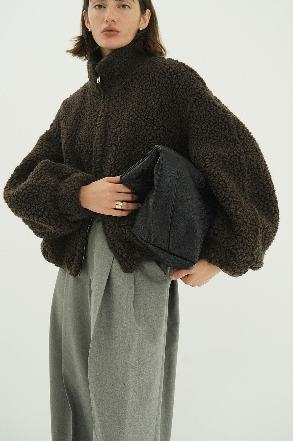 FAKE LEATHER LARGE TOTE BAG