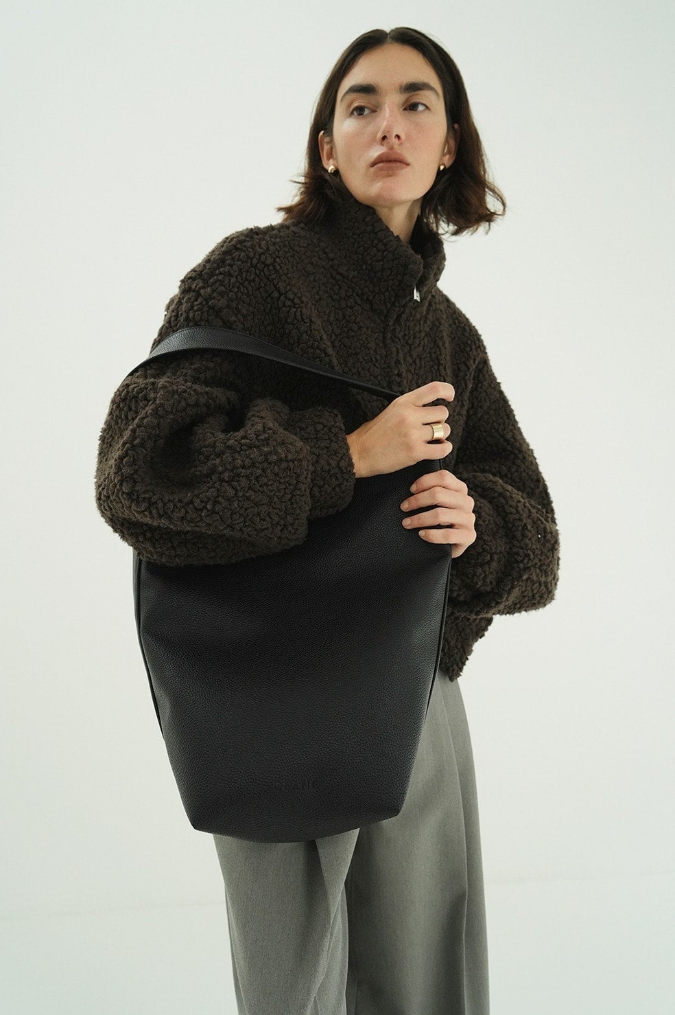 FAKE LEATHER LARGE TOTE BAG