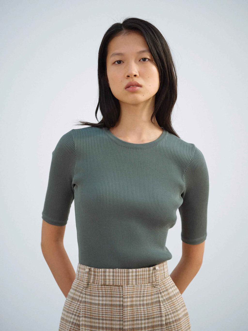 COTTON HIGH GAUGE RIB KNIT TEE
