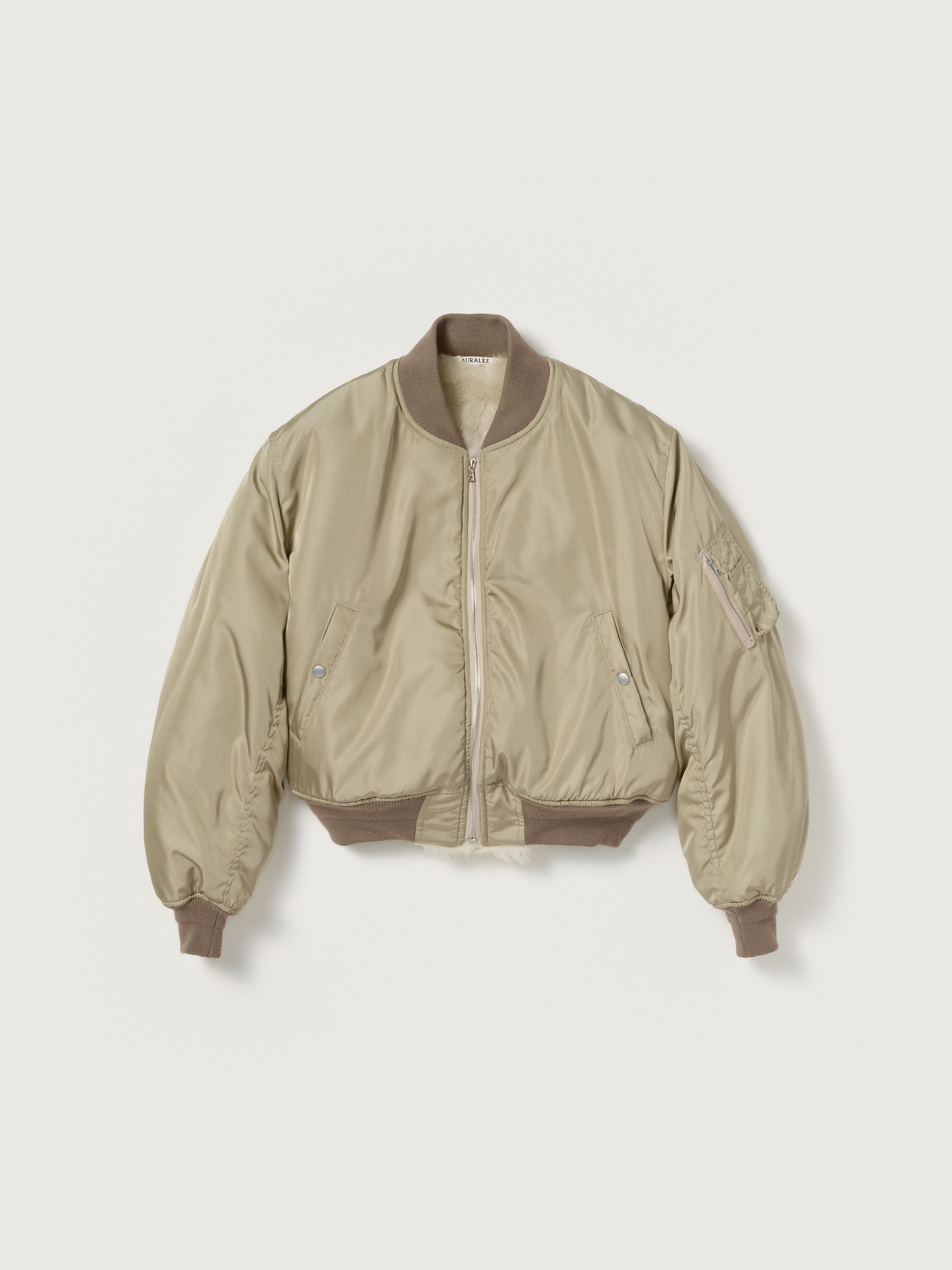SILK TWILL FLIGHT BLOUSON / MERINO MOUTON LINING