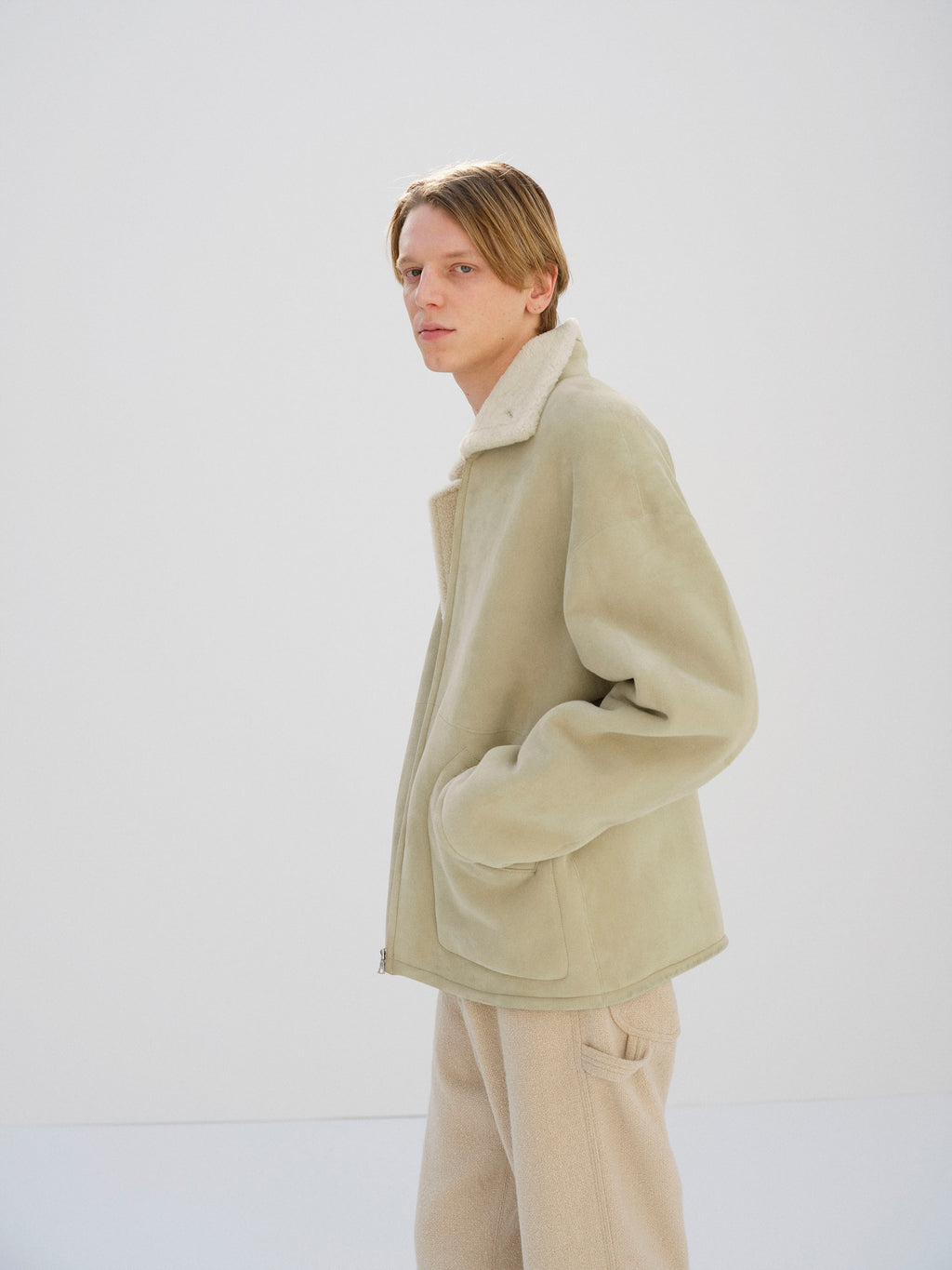 MERINO MOUTON ZIP BLOUSON