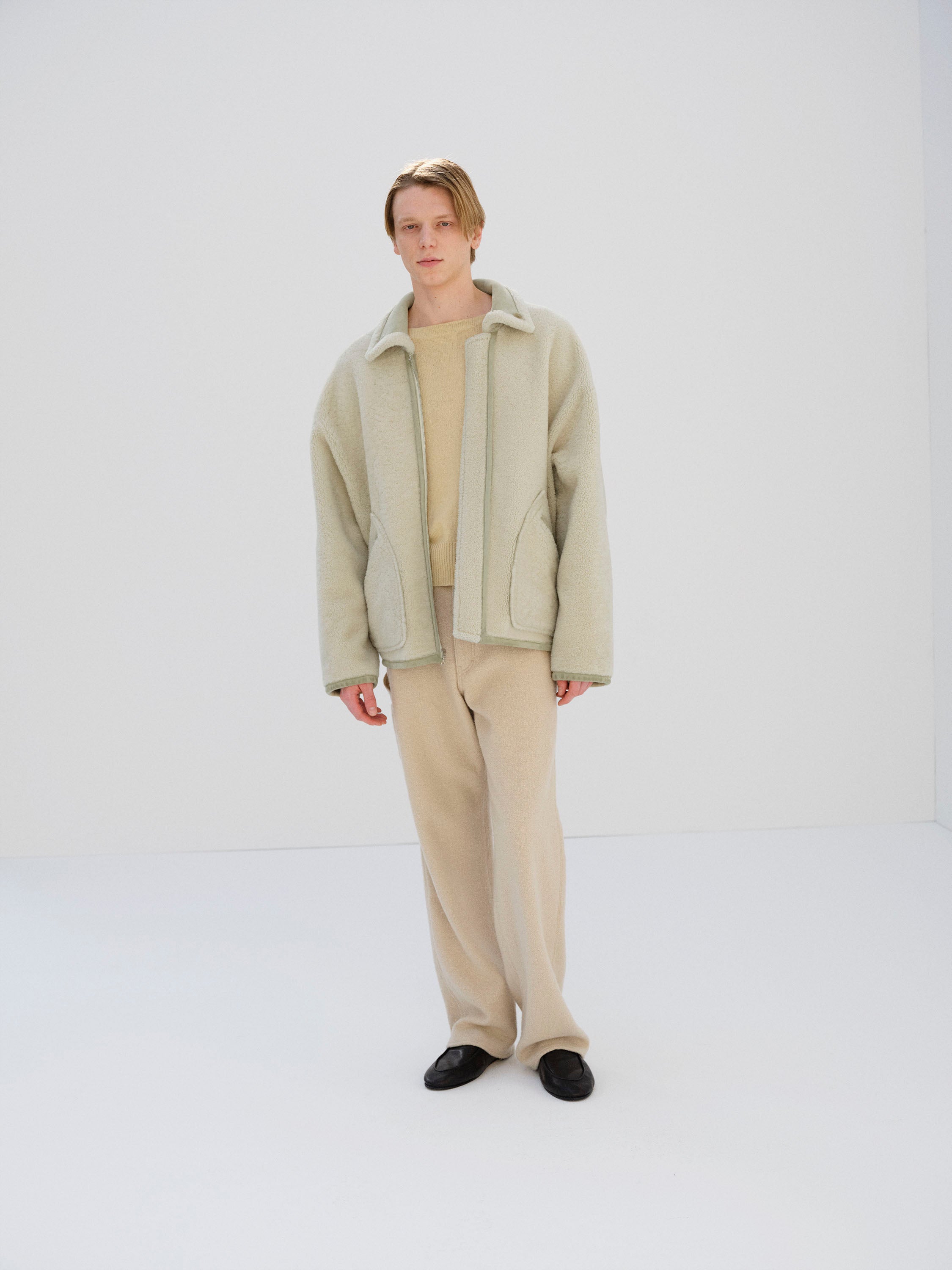 MERINO MOUTON ZIP BLOUSON