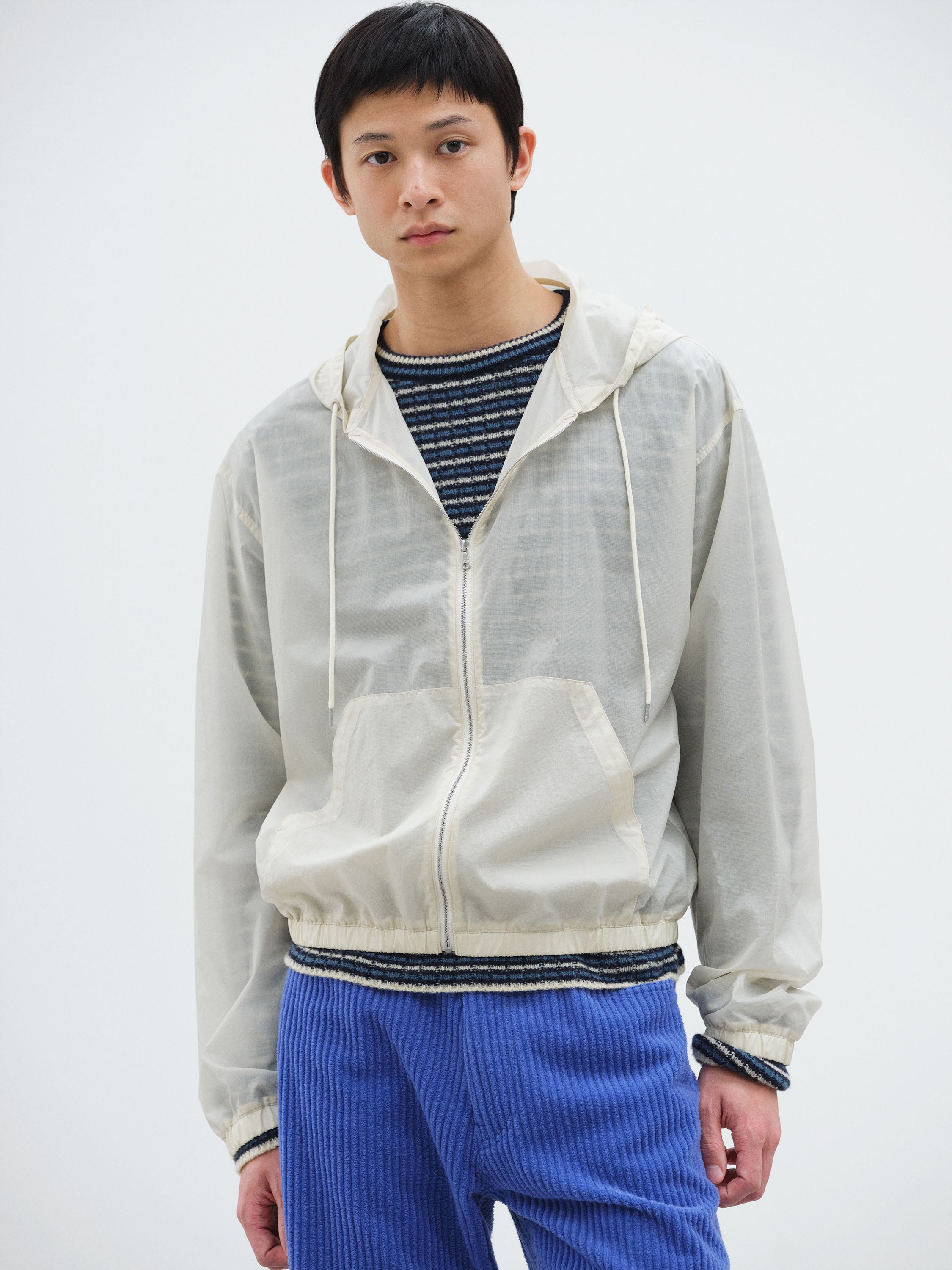 SHEER NYLON RIPSTOP HOODED BLOUSON