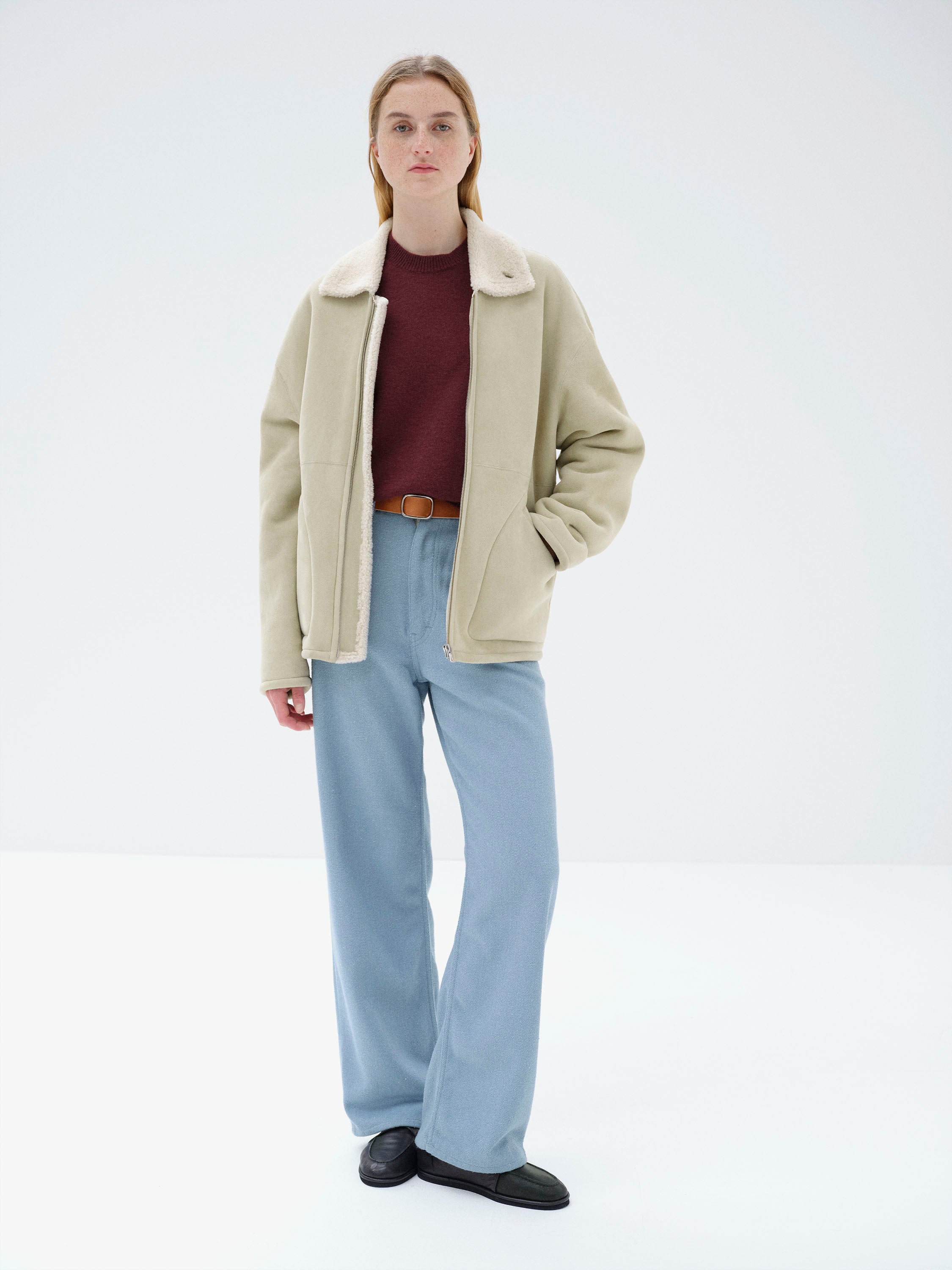 MERINO MOUTON ZIP BLOUSON