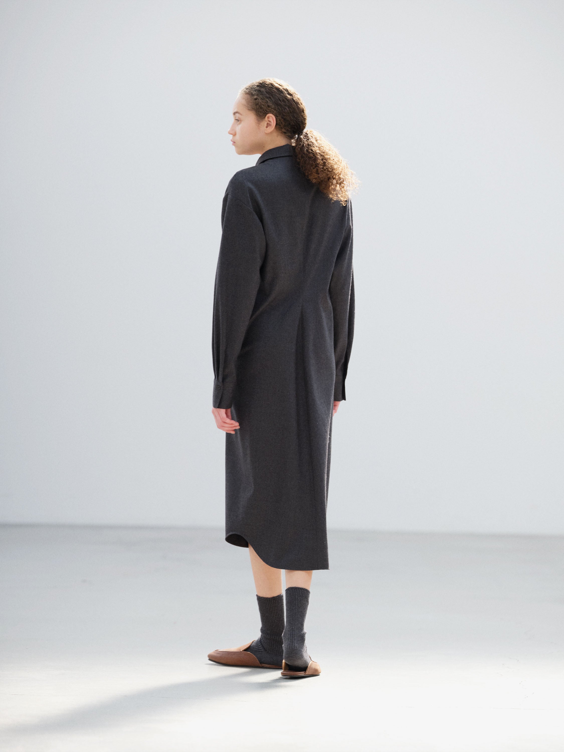 SUPER LIGHT WOOL SHIRT DRESS