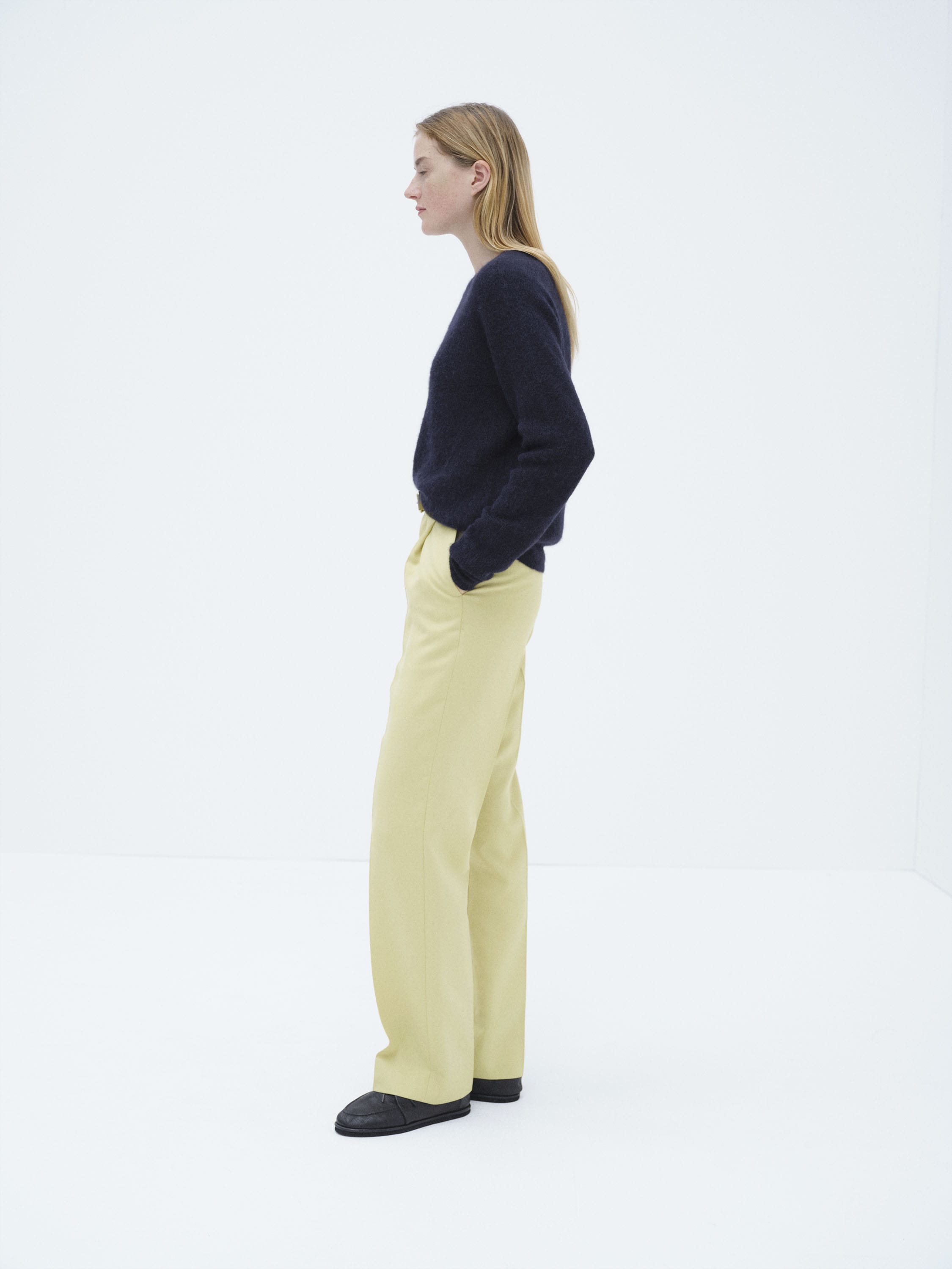 TENSE WOOL DOUBLE CLOTH SLACKS