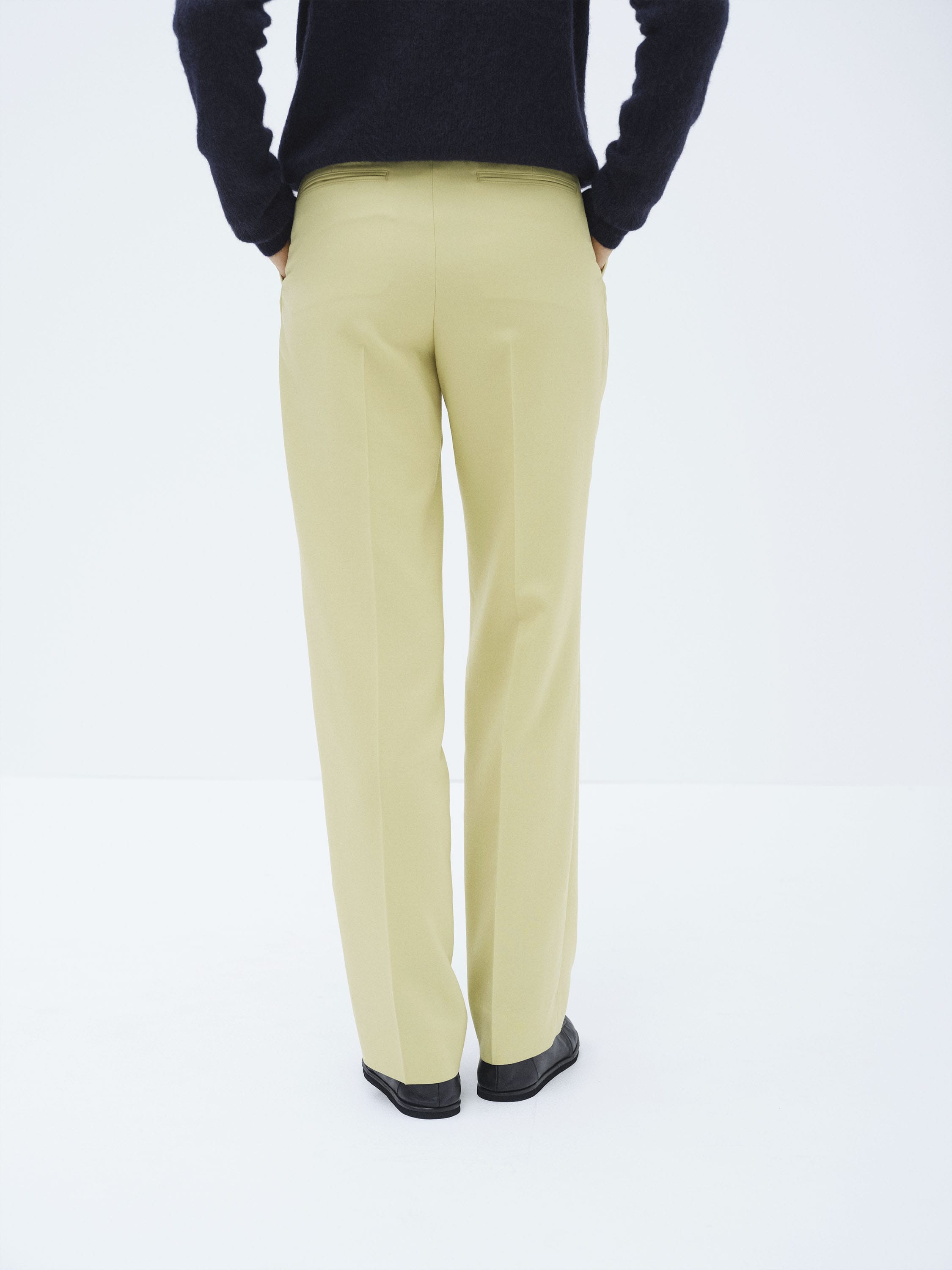 TENSE WOOL DOUBLE CLOTH SLACKS