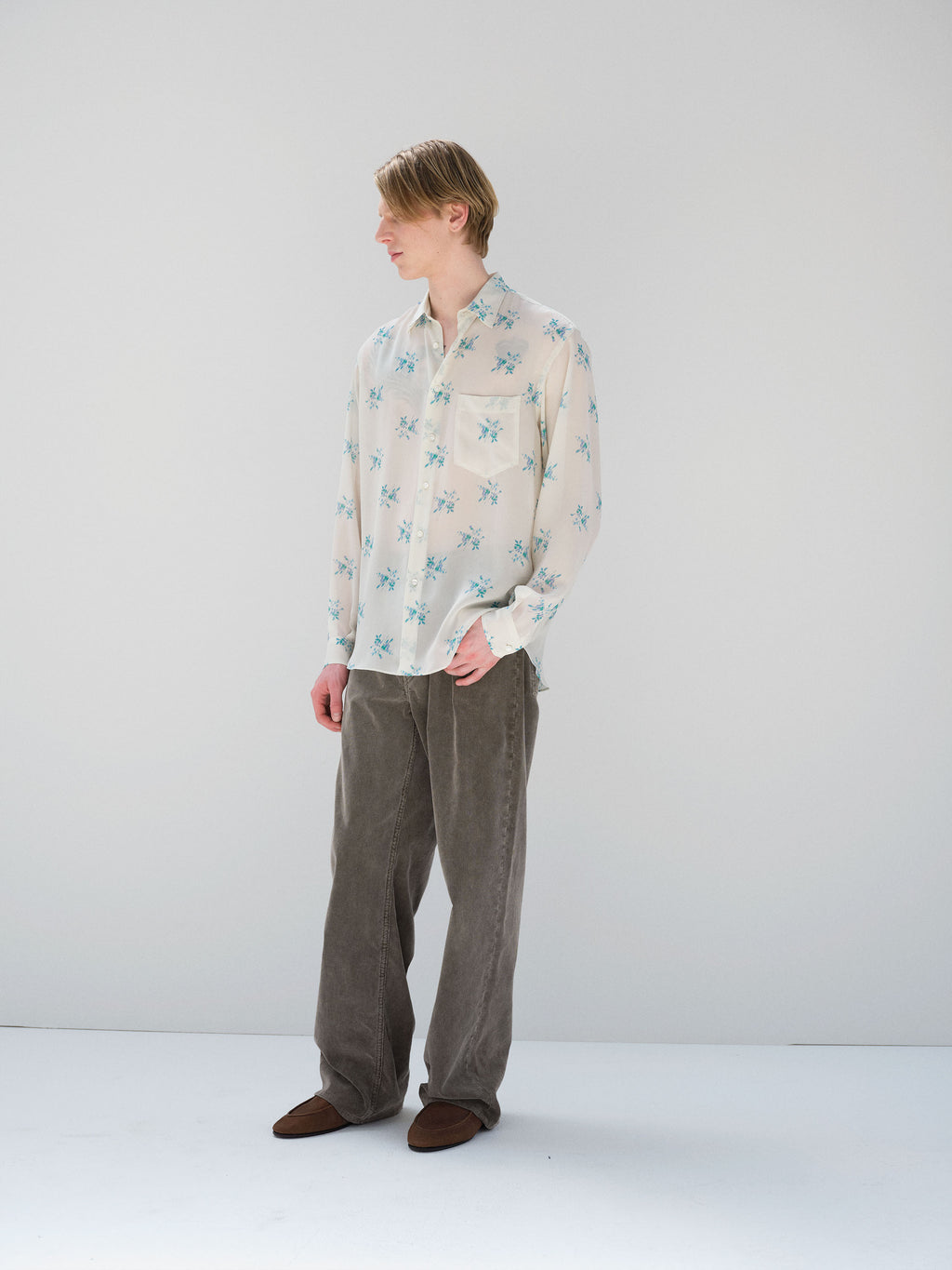 PRINTED AIRY SILK GEORGETTE SHIRT