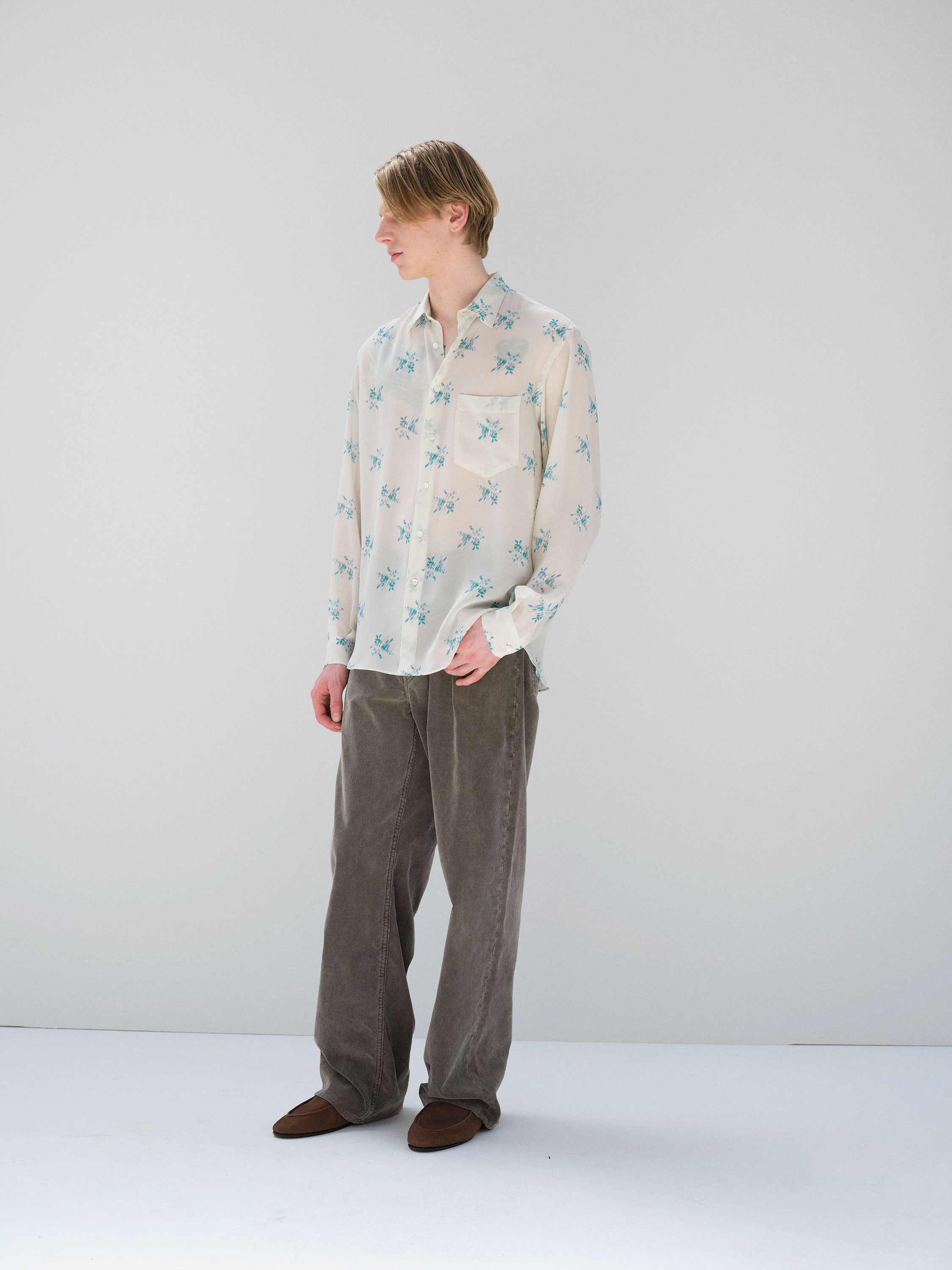 PRINTED AIRY SILK GEORGETTE SHIRT
