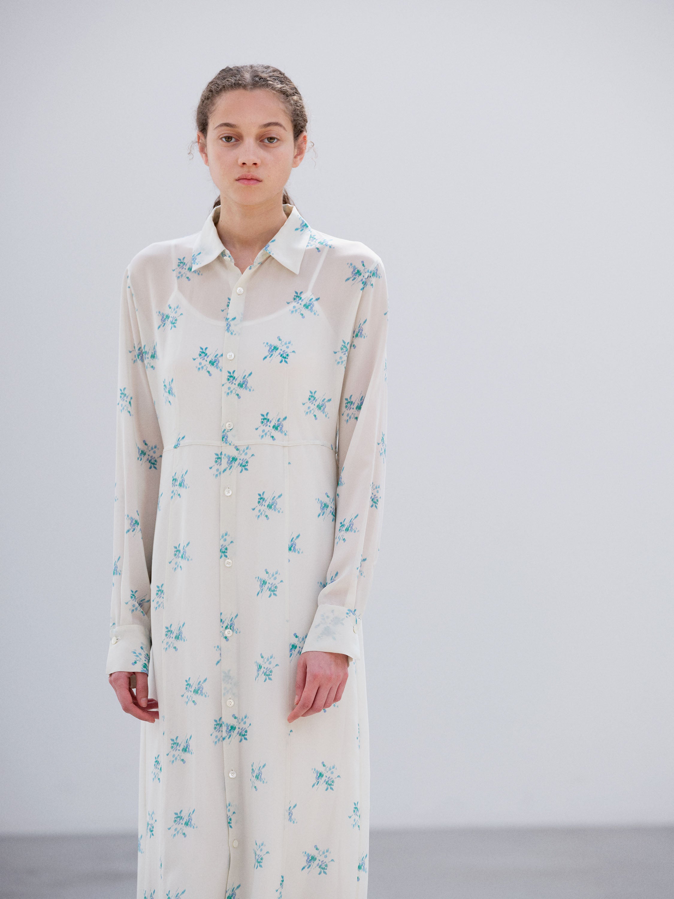 PRINTED AIRY SILK GEORGETTE DRESS