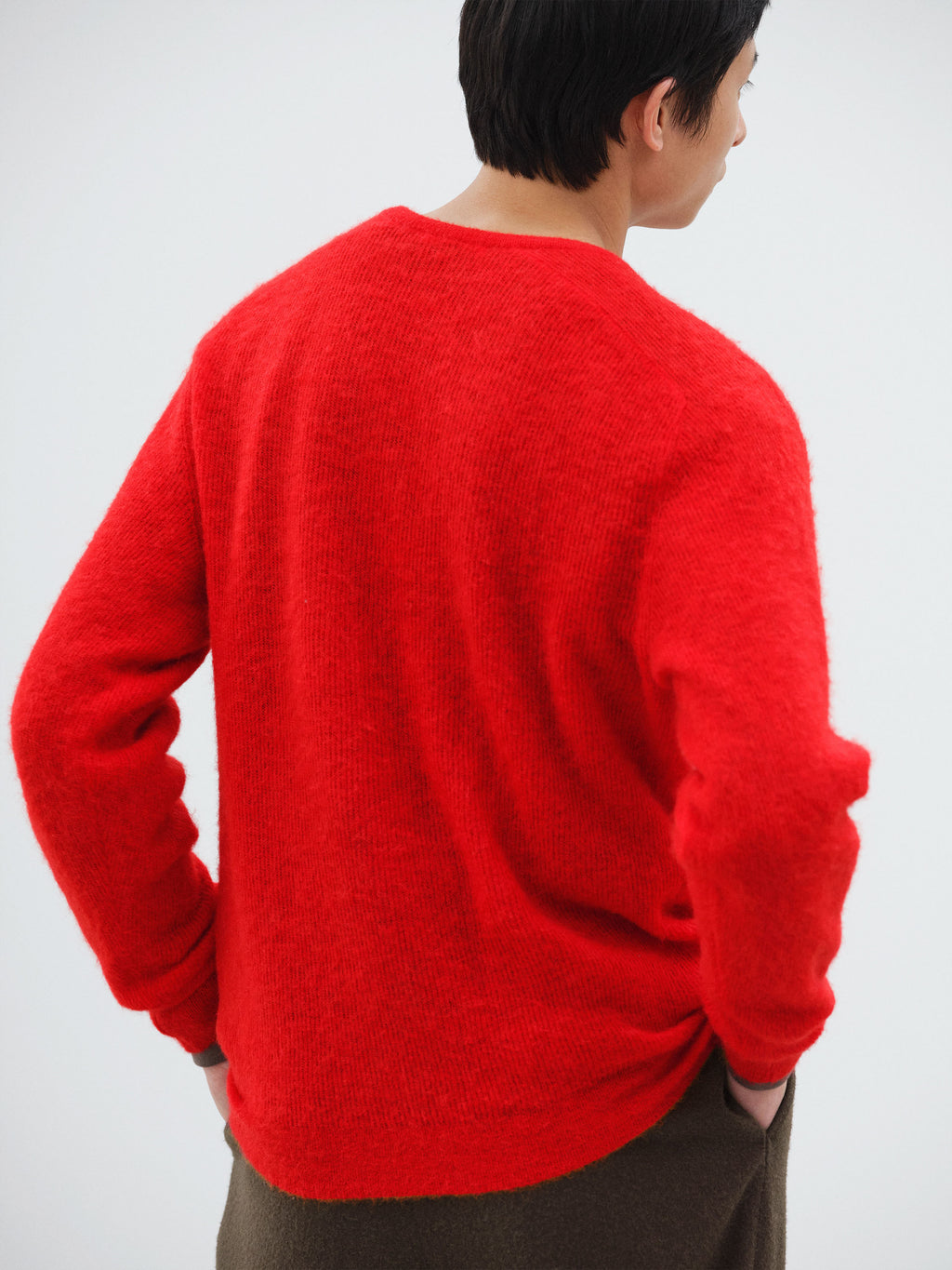 BABY SURI ALPACA SHEER KNIT V-NECK P/O