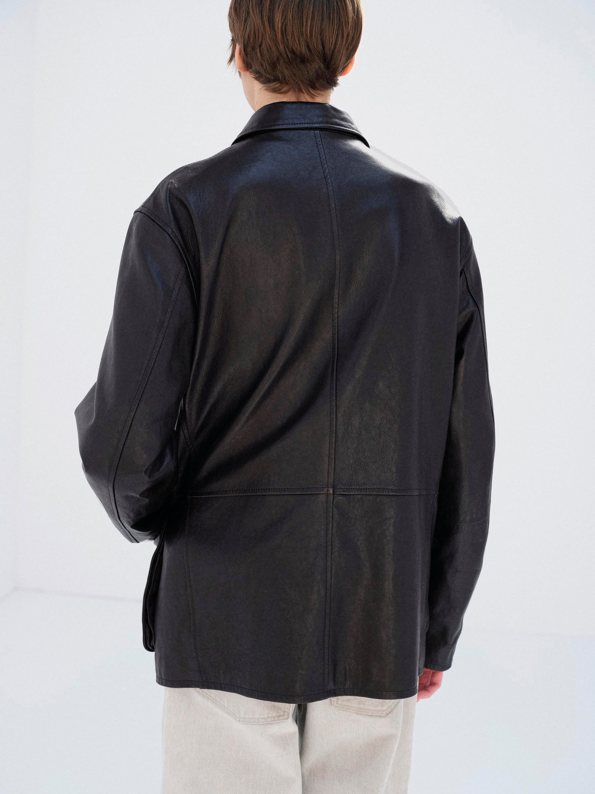 TEXTURED LAMB LEATHER BLOUSON