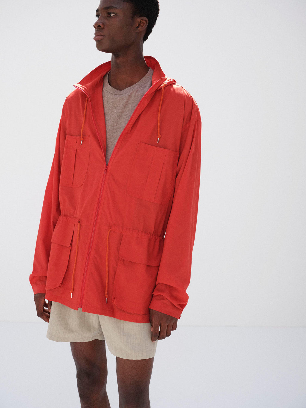 SUPER FINE COTTON LAWN HOODED BLOUSON