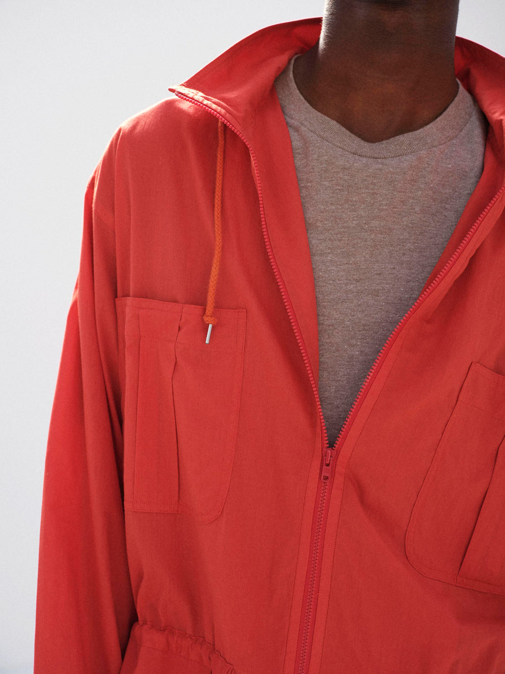 SUPER FINE COTTON LAWN HOODED BLOUSON