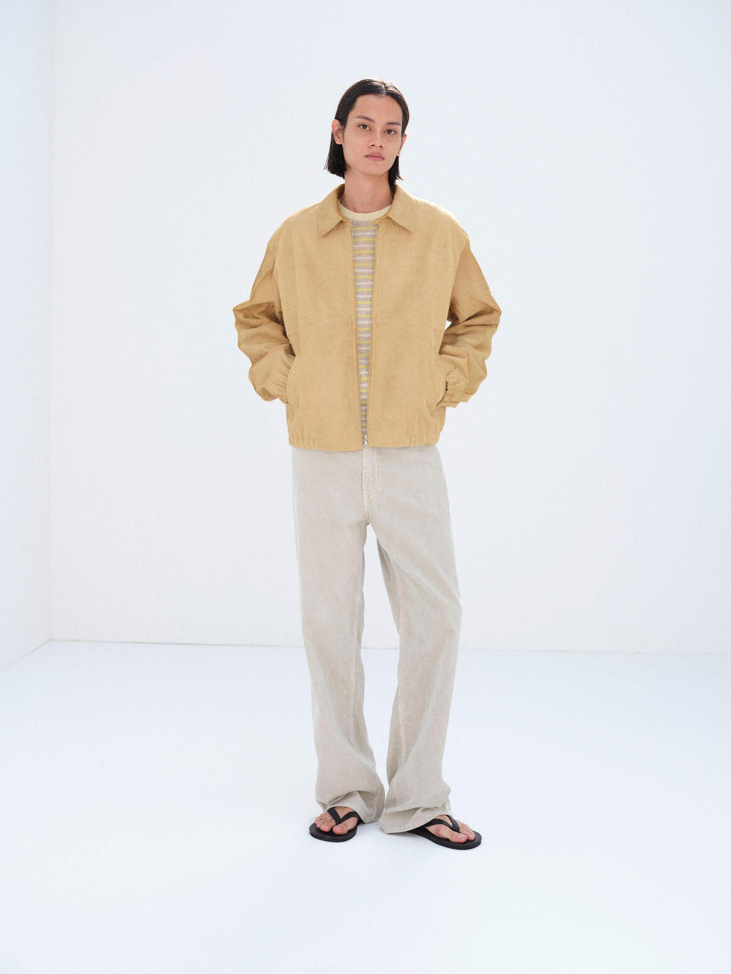 CALF HAIR ZIP BLOUSON