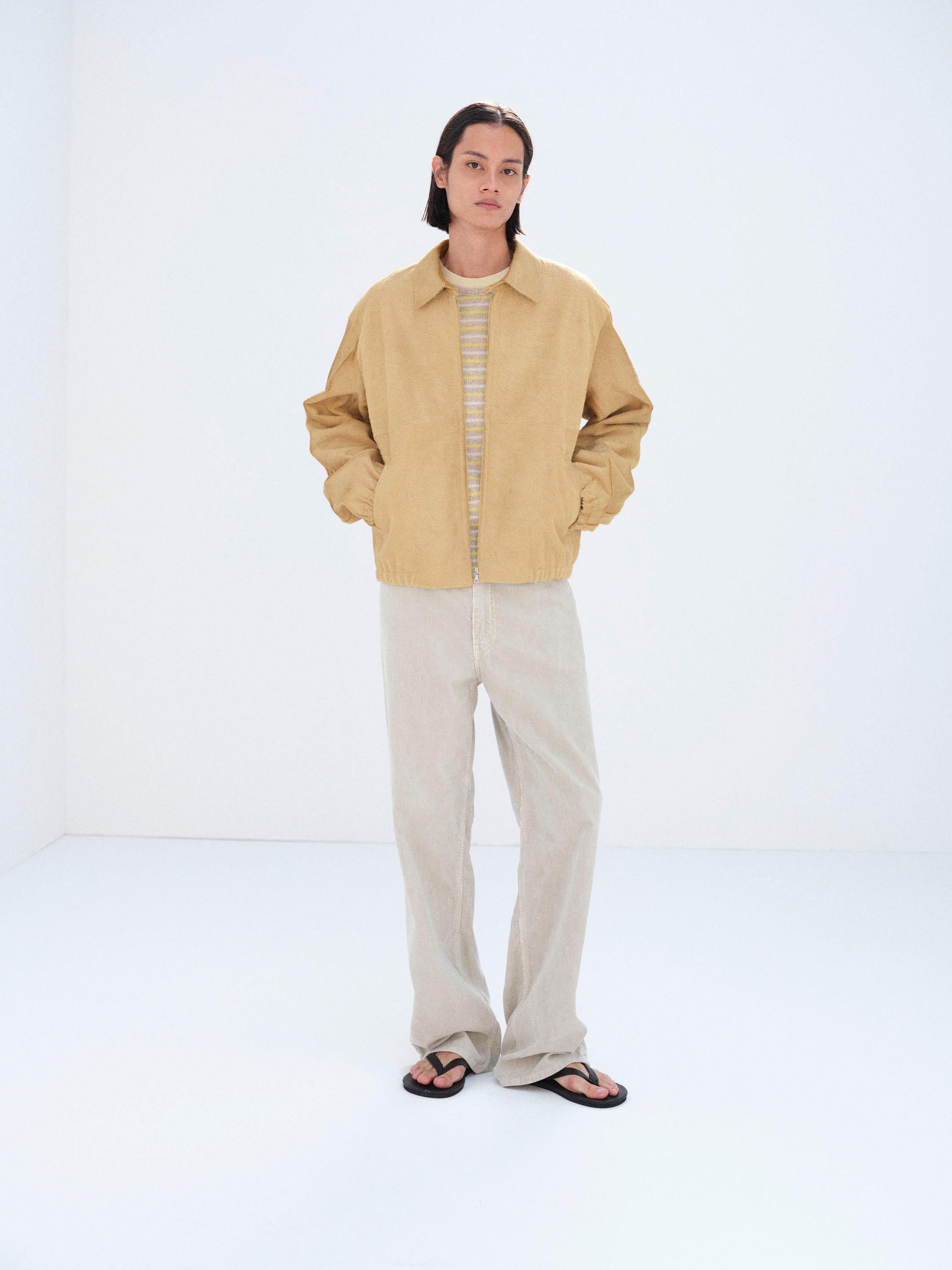 CALF HAIR ZIP BLOUSON