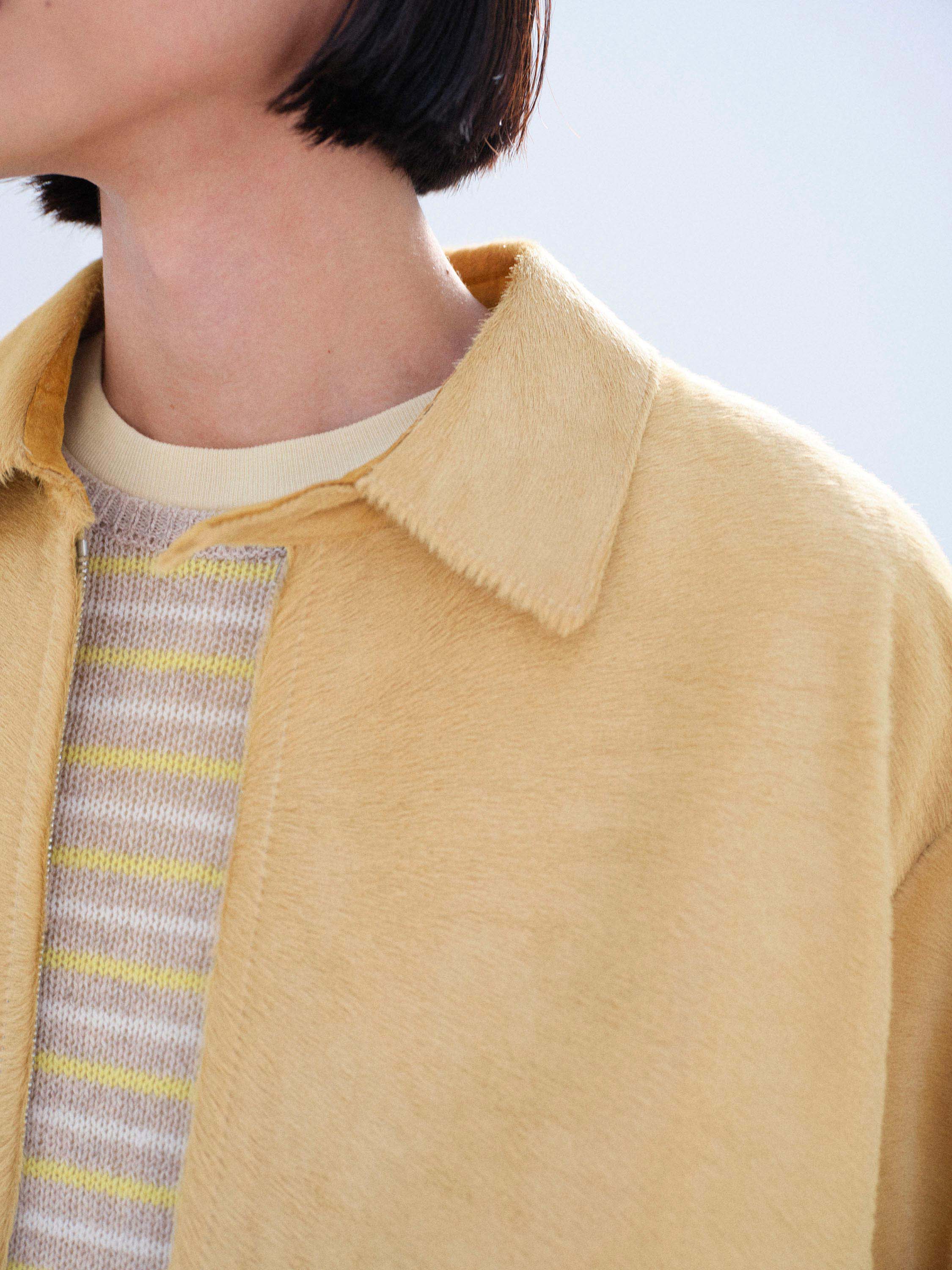 CALF HAIR ZIP BLOUSON
