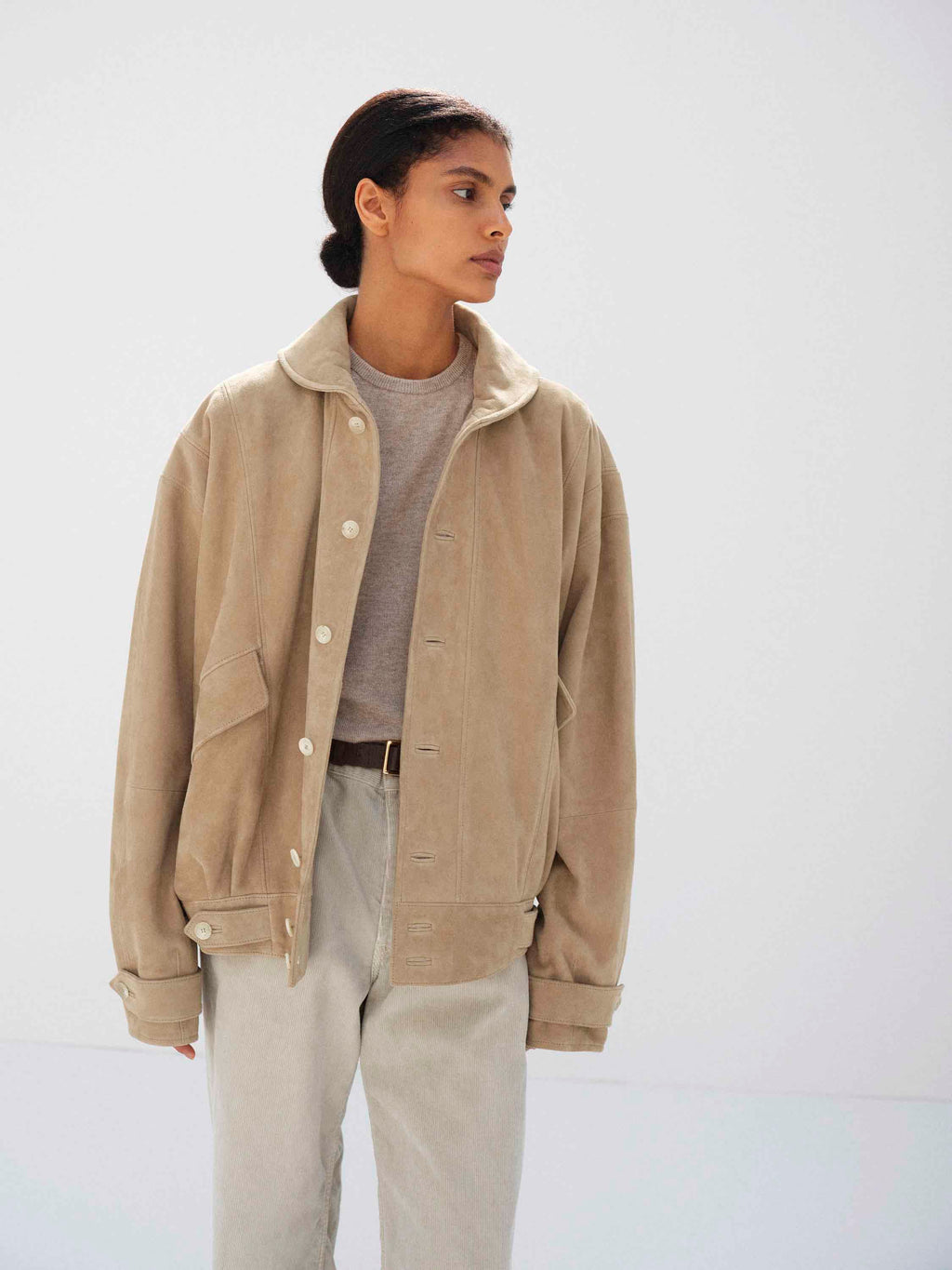 SILKY GRAIN SUEDE BLOUSON