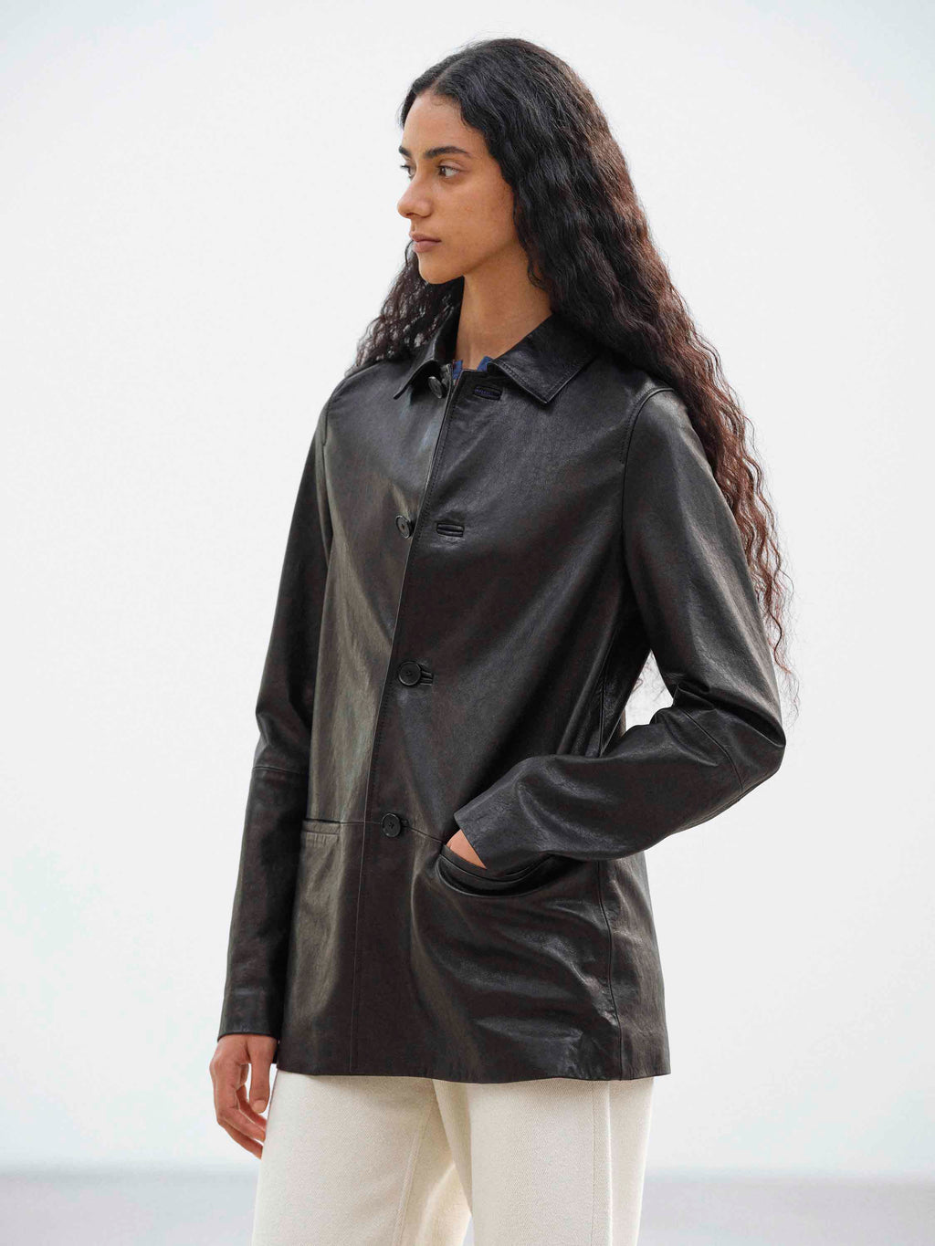 TEXTURED LAMB LEATHER BLOUSON