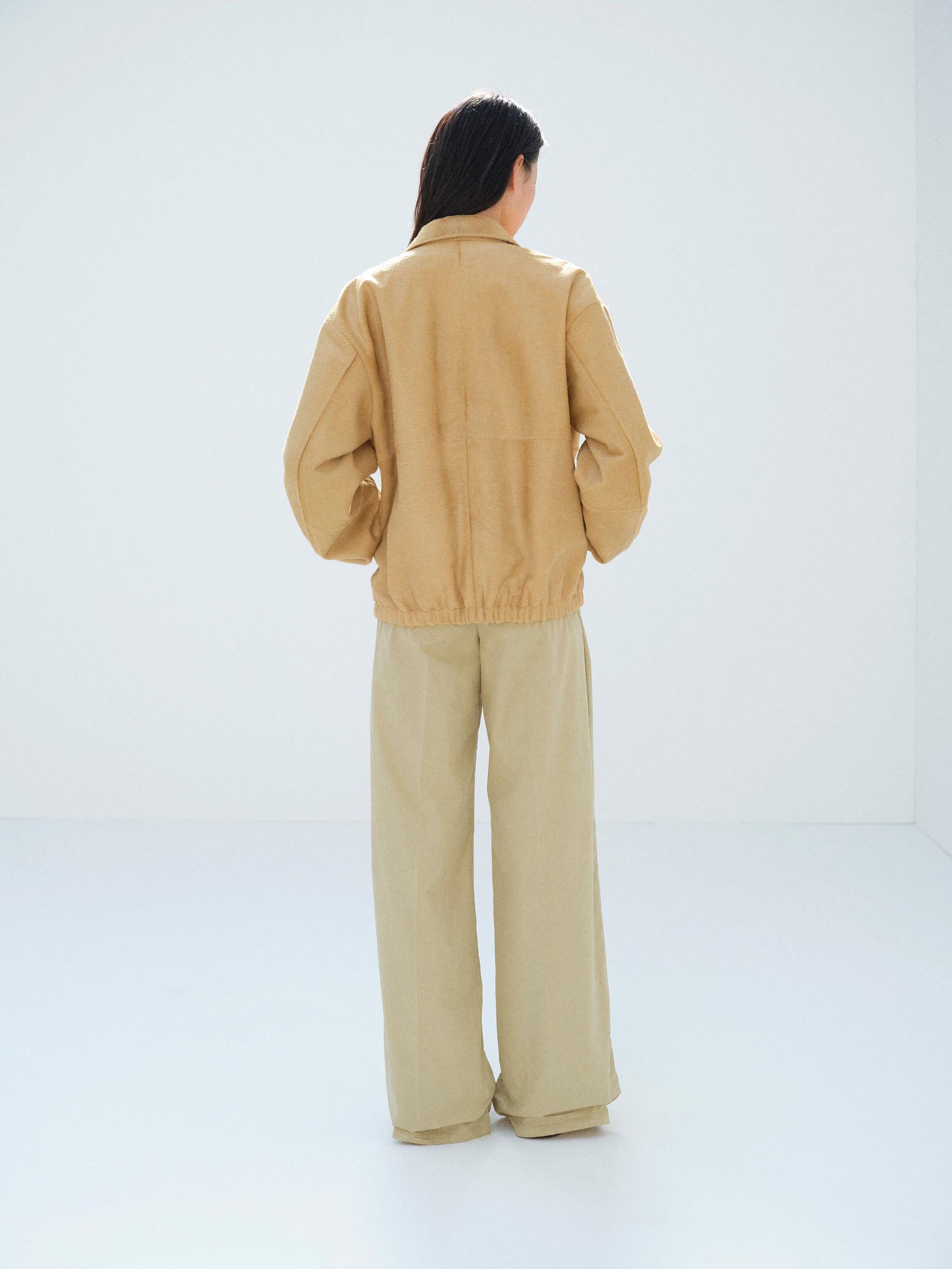 CALF HAIR ZIP BLOUSON