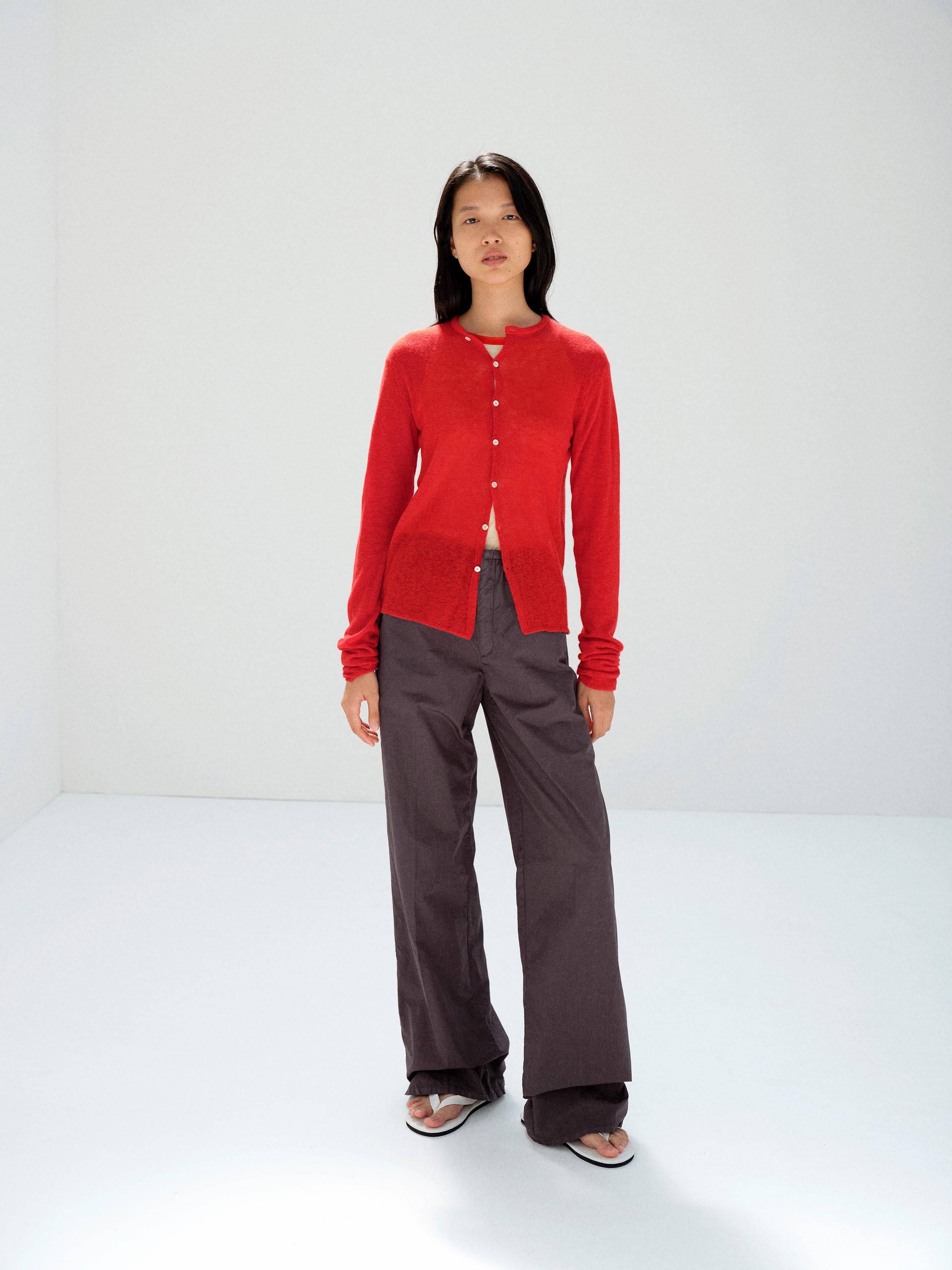 SHEER CASHMERE KNIT CARDIGAN