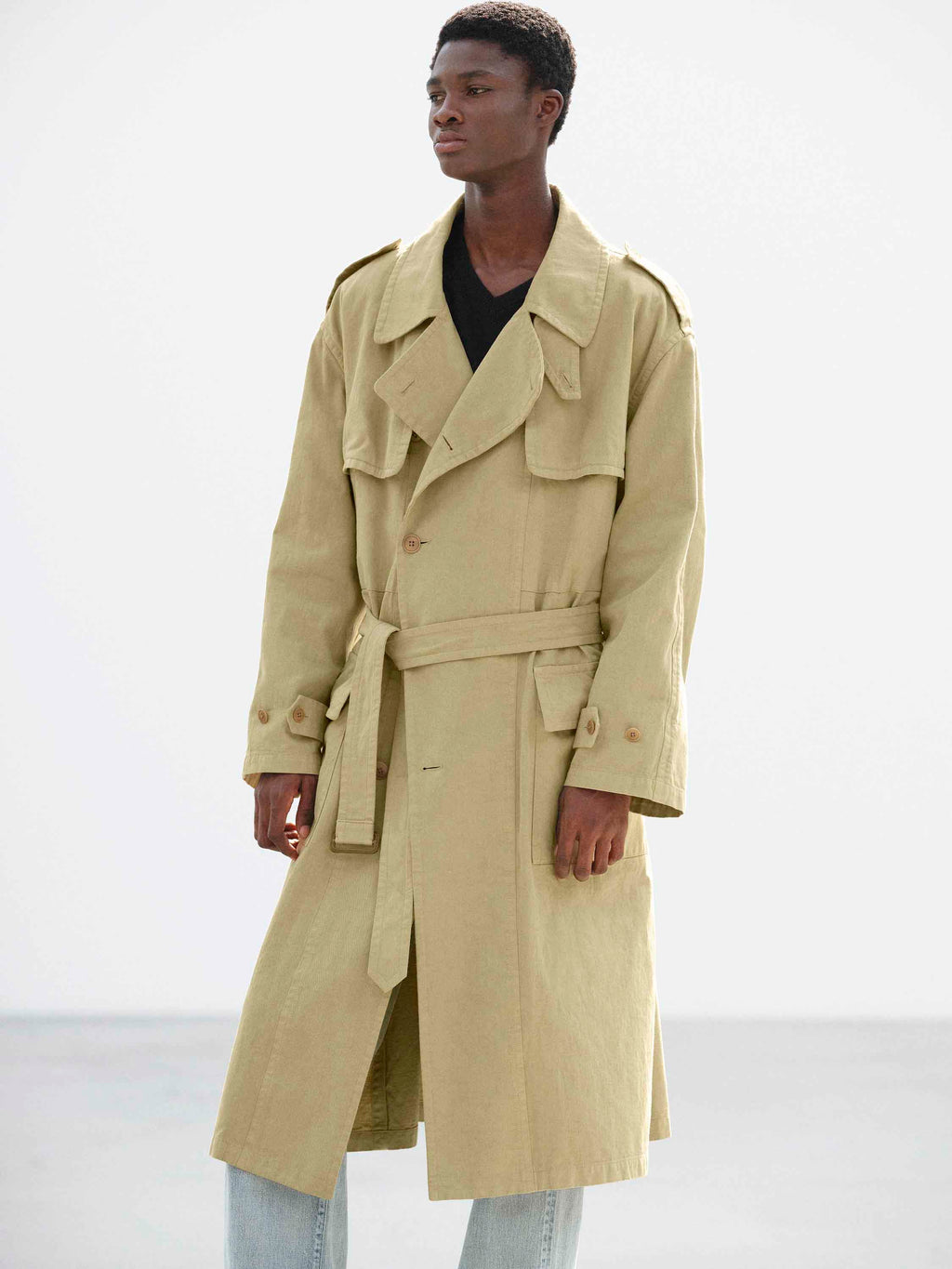 GARMENT-DYED TEXTURED CHINO COAT