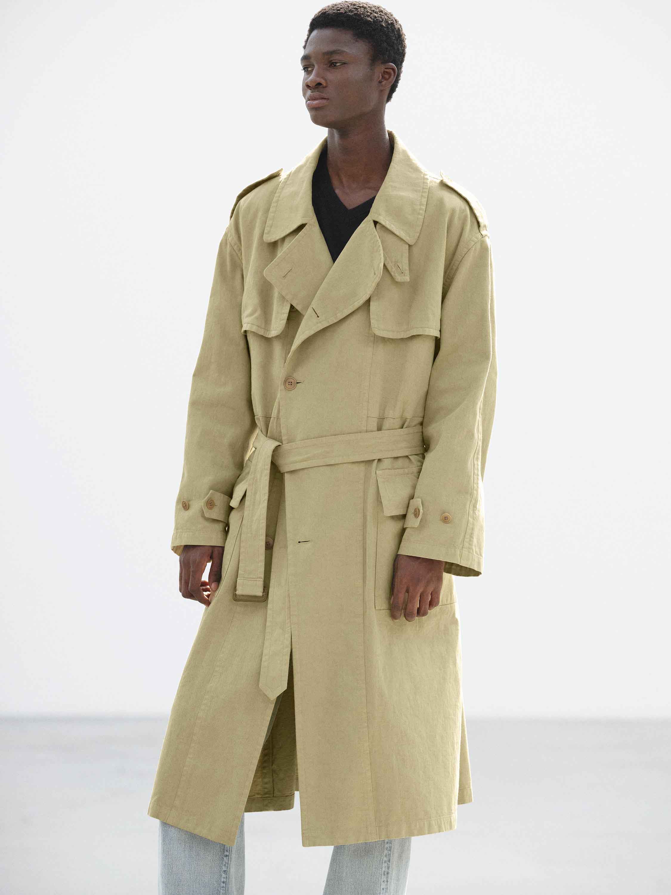 GARMENT-DYED TEXTURED CHINO COAT
