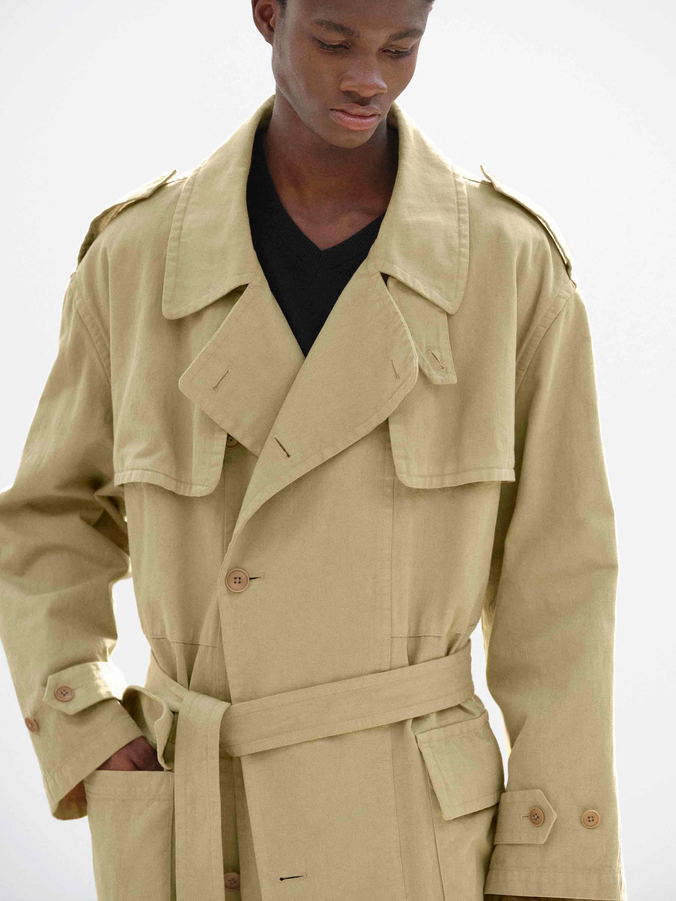 GARMENT-DYED TEXTURED CHINO COAT