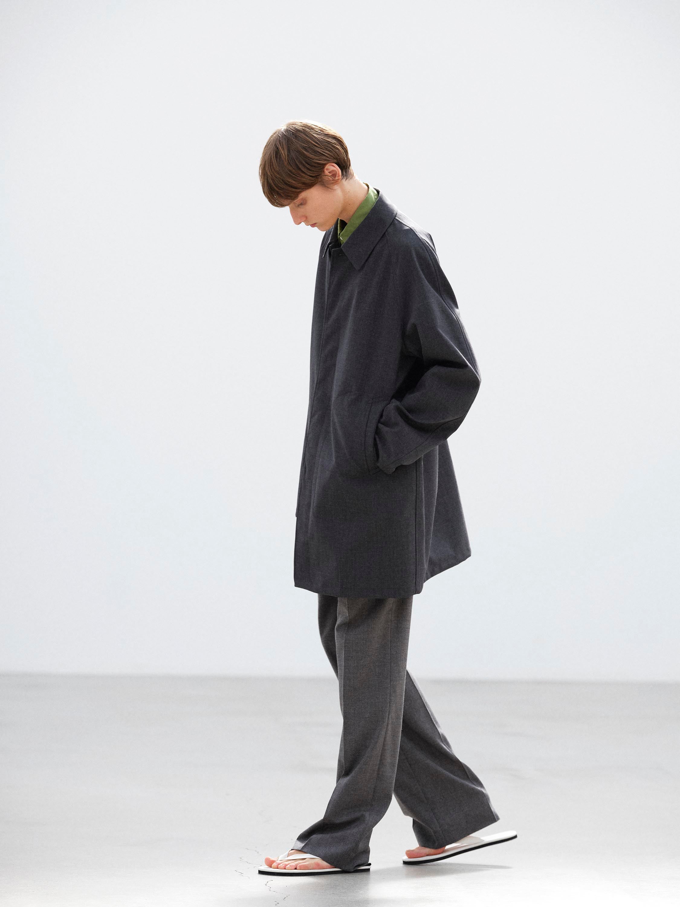 BONDED TROPICAL WOOL SHORT COAT