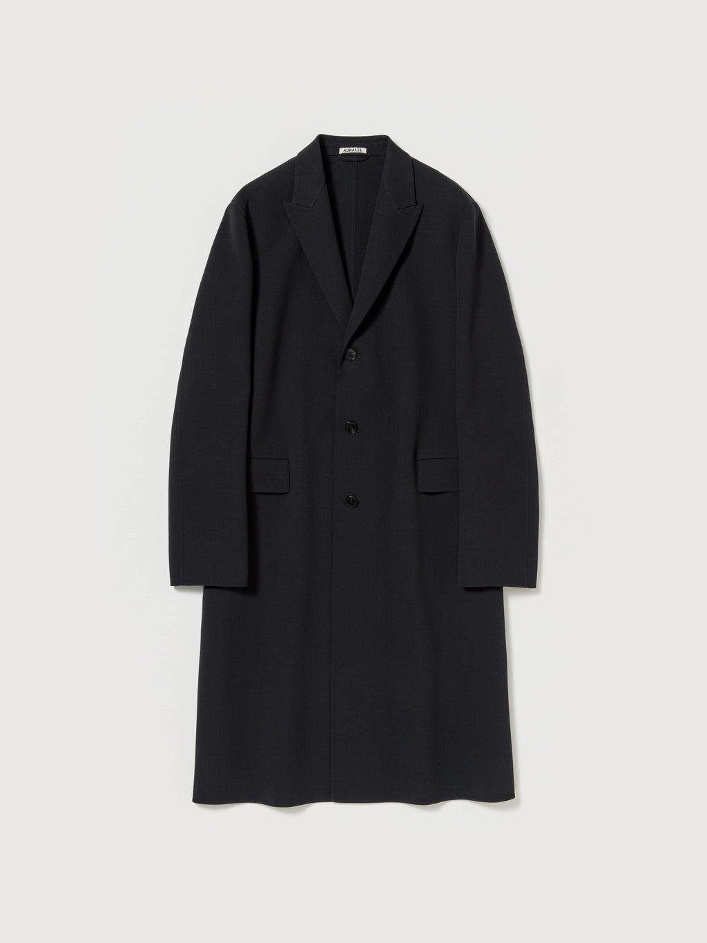 STRUCTURED WOOL GABARDINE HAND SEWN COAT
