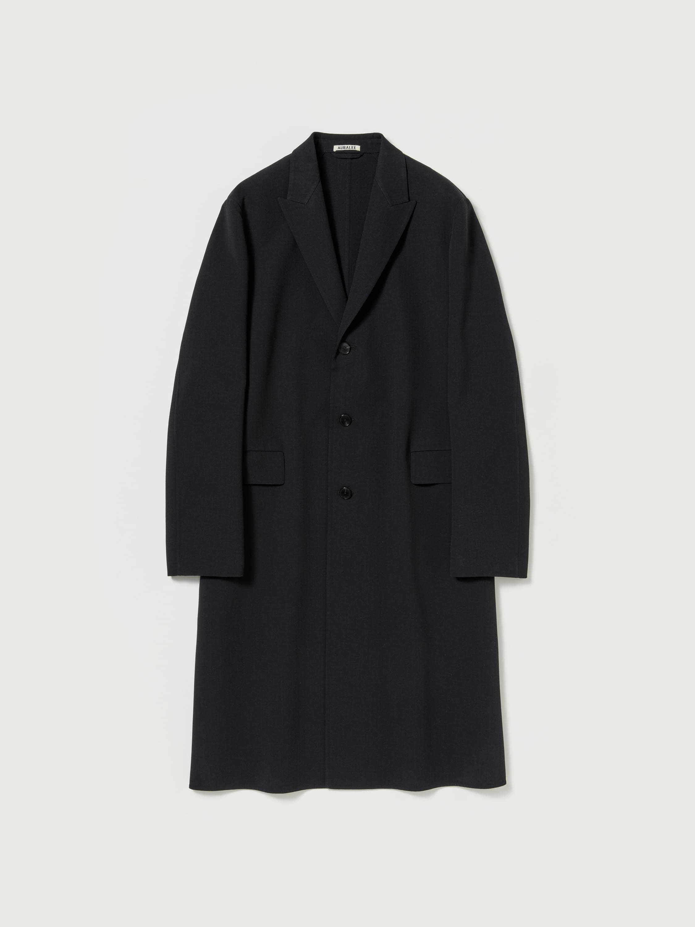 STRUCTURED WOOL GABARDINE HAND SEWN COAT